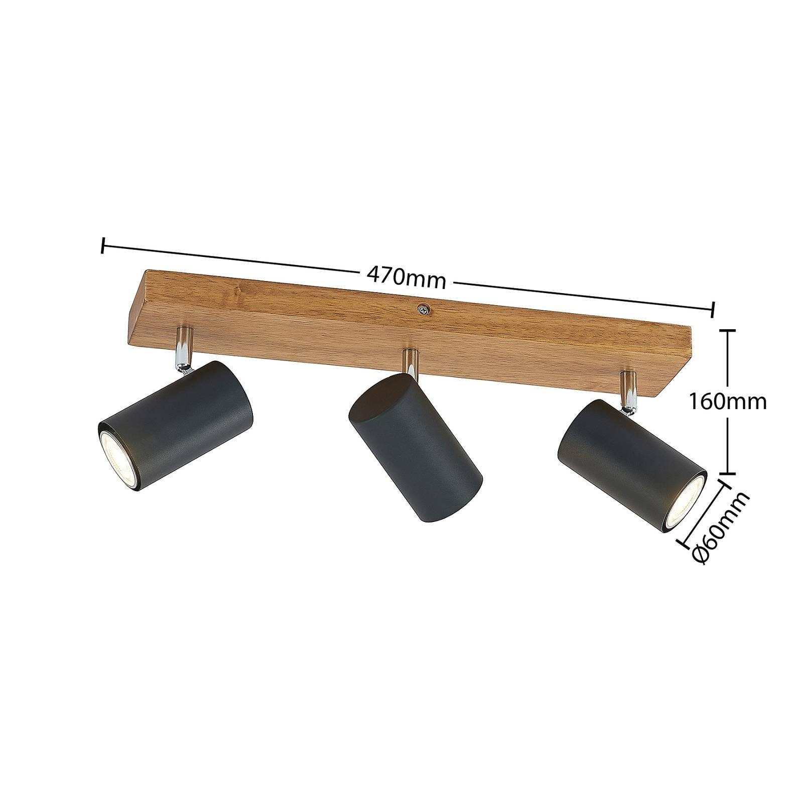 Lindby Deckenstrahler Maniva, Metall IP20, 3 x 8 W LED