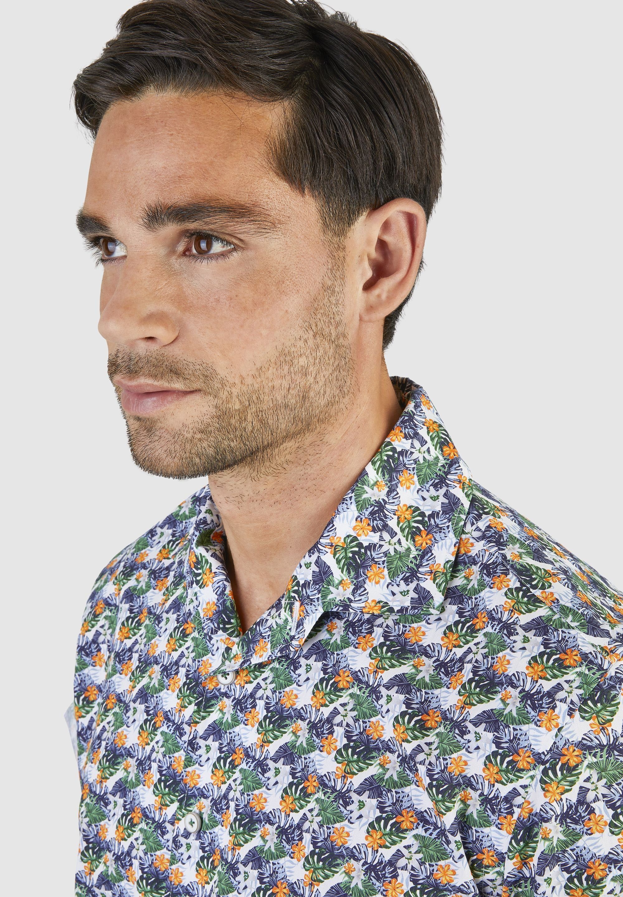 HECHTER PARIS Kurzarmhemd mit floralem Muster