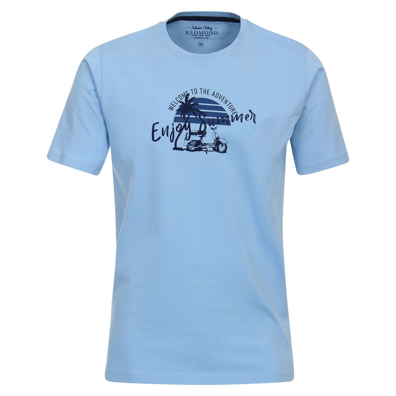Redmond Rundhalsshirt Redmond T-Shirt XXL hellblau sommerlicher Print