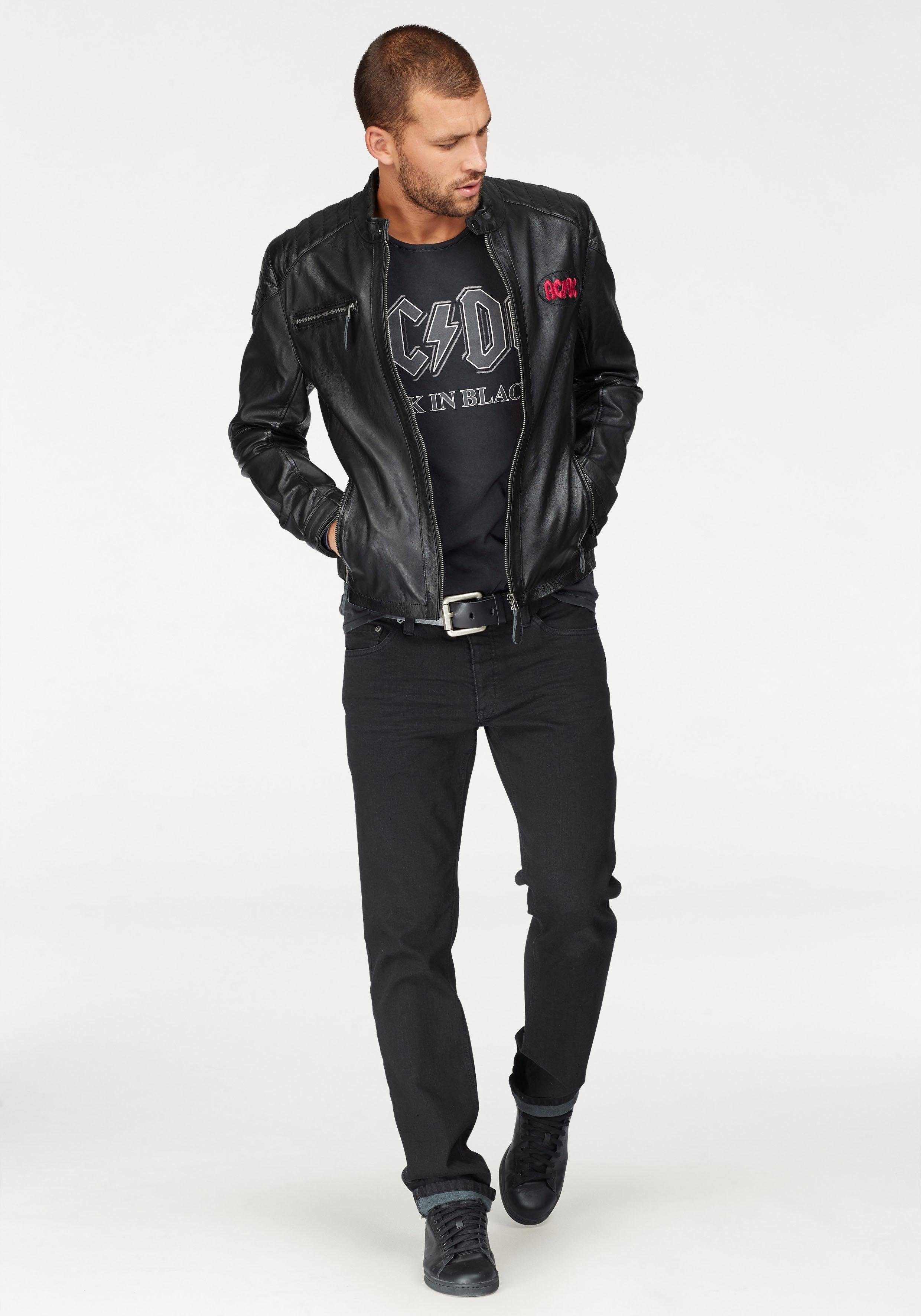 John Devin Straight-Jeans mit Knopfleiste black