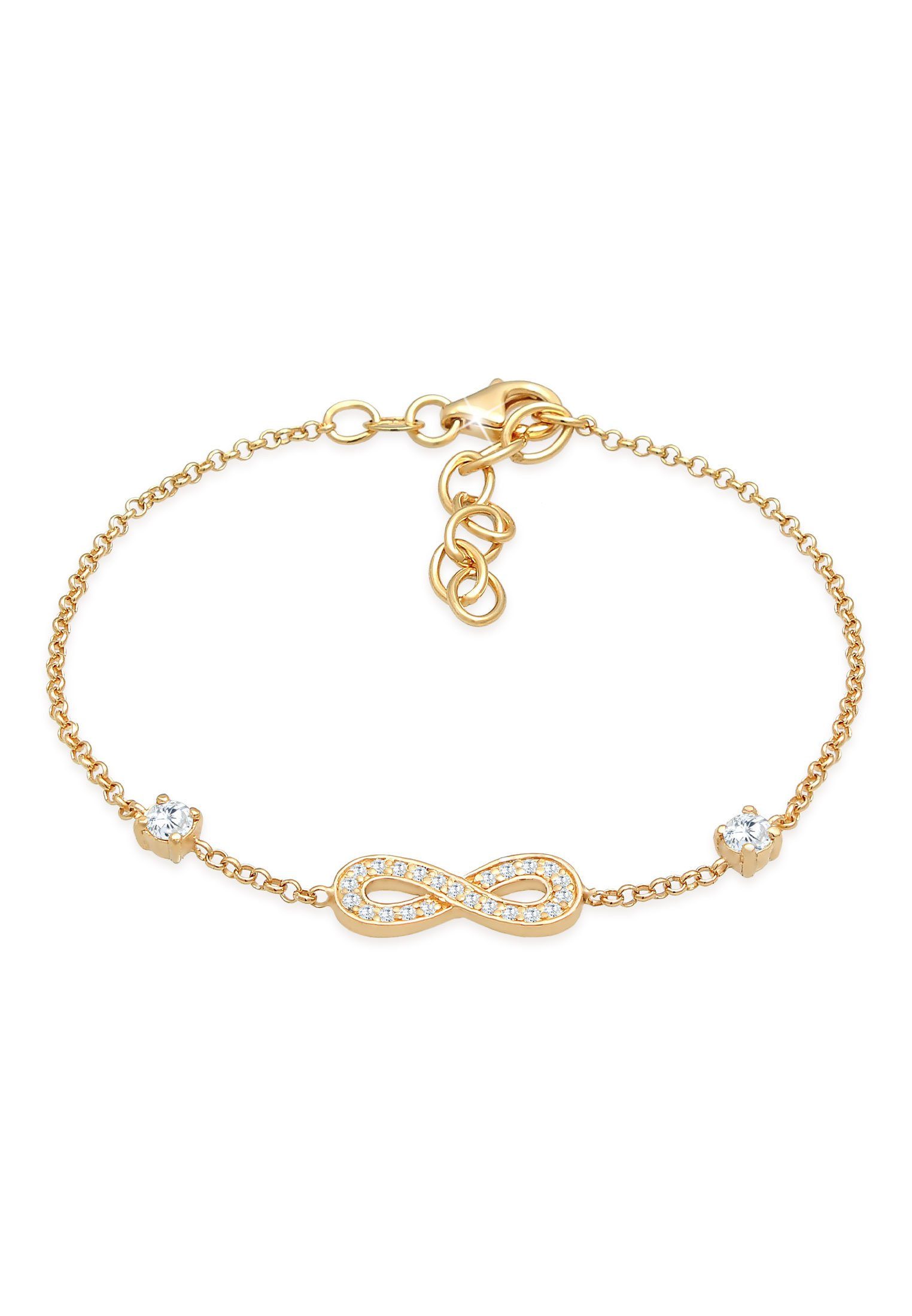 925 Unendlichkeit Zirkonia Armband Gold Silber Infinity Nenalina