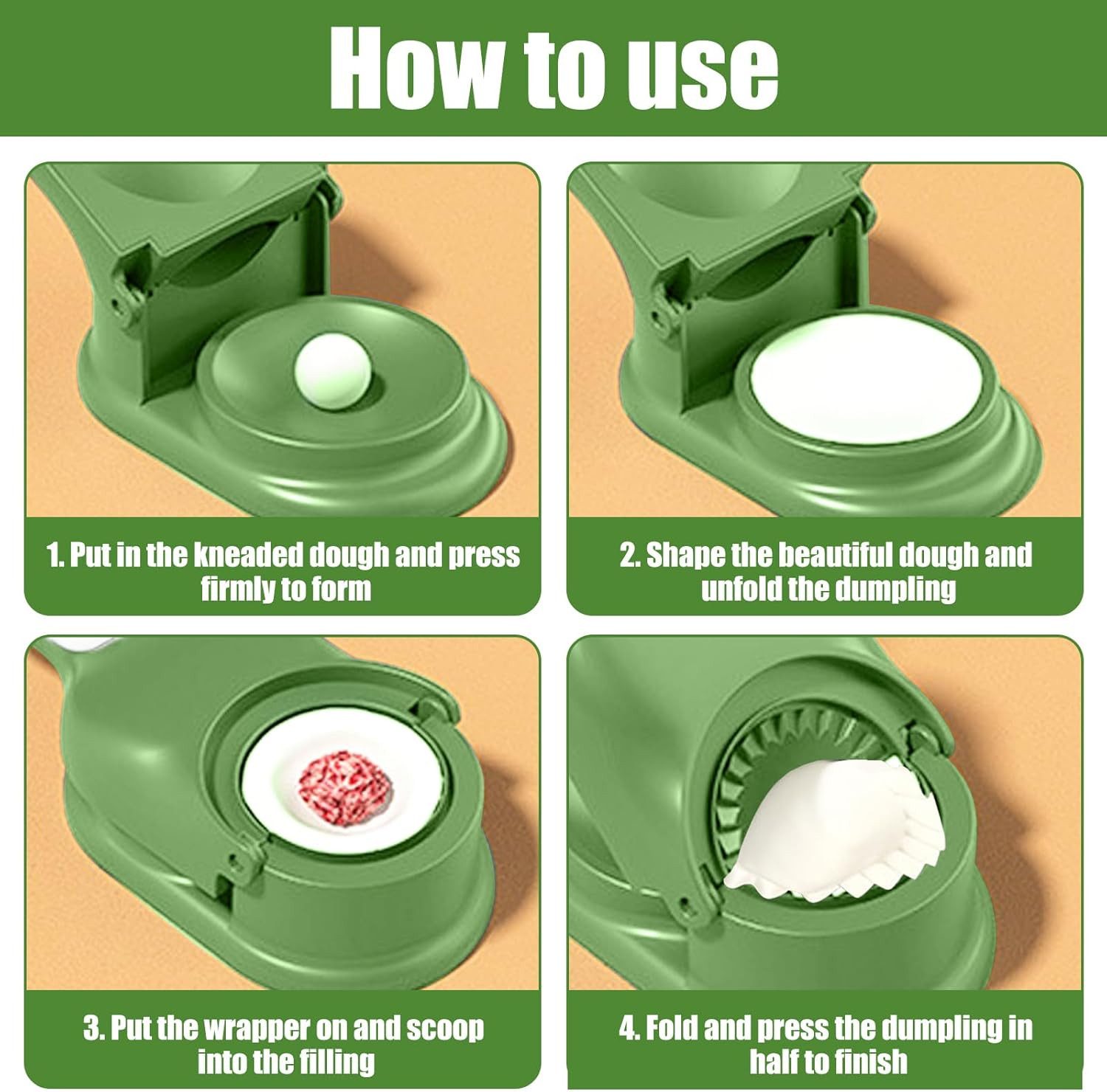 FELIXLEO Nudelmaschine 2in1 Dumpling Maker Teigtaschenformer Ravioli Former Manuell – Bild 5 von 5