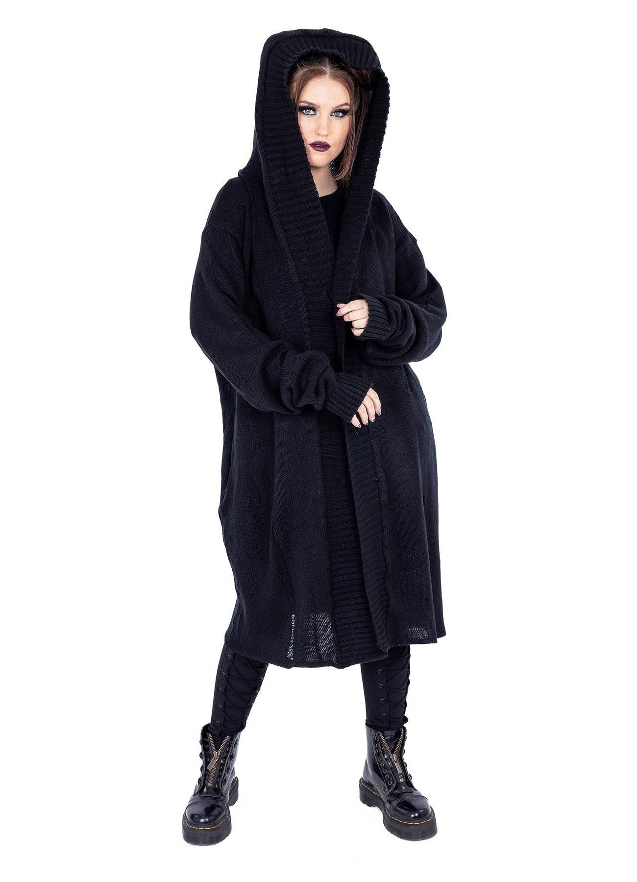 Heartless Strickjacke Axel Cardigan Punk Gothic Goth Grunge Distressed