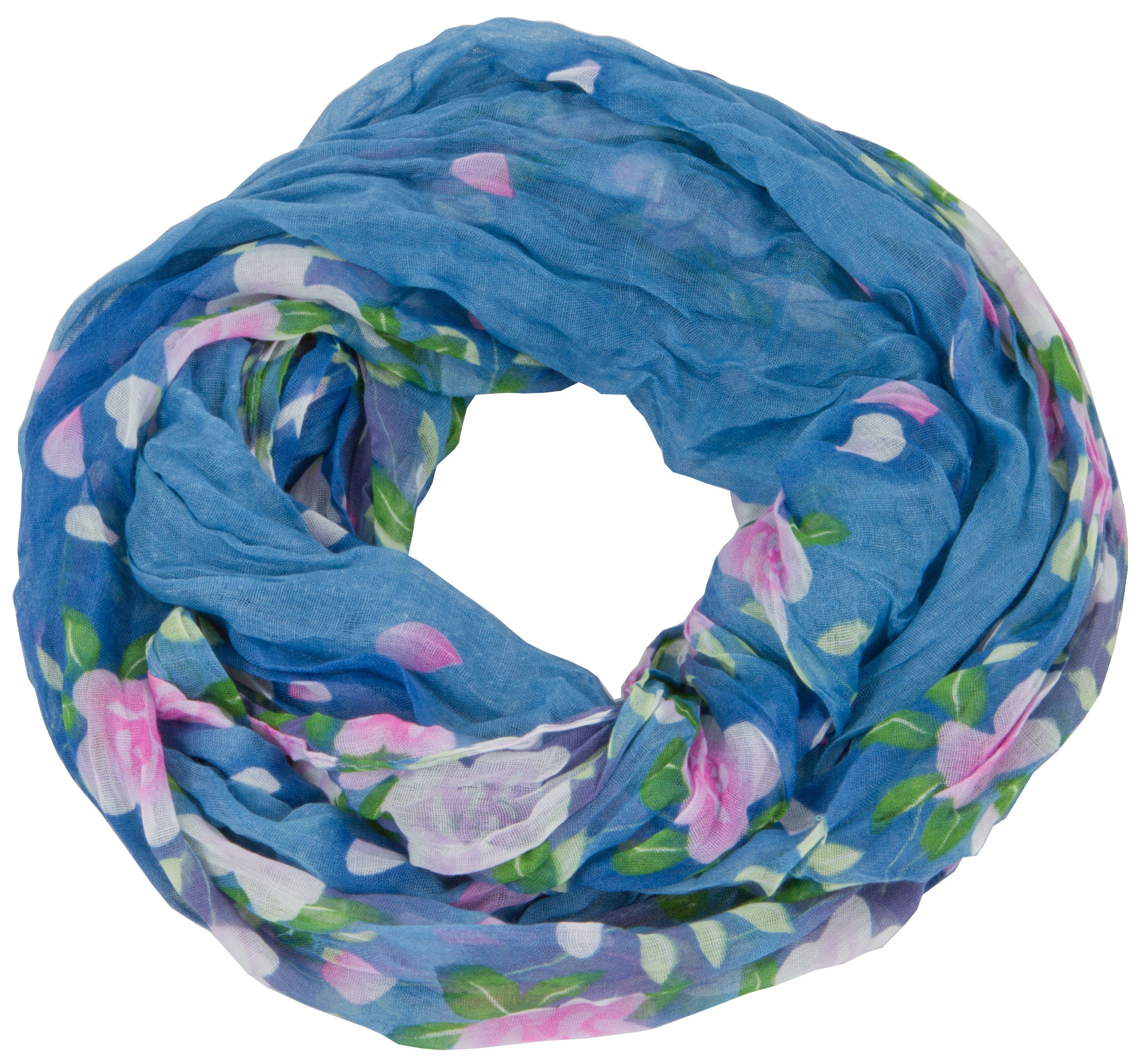 AvaMia Modeschal Blume-3999 Loop Schal Schlauchschal mit Blumen Muster, Loopschal 80 x 170 cm