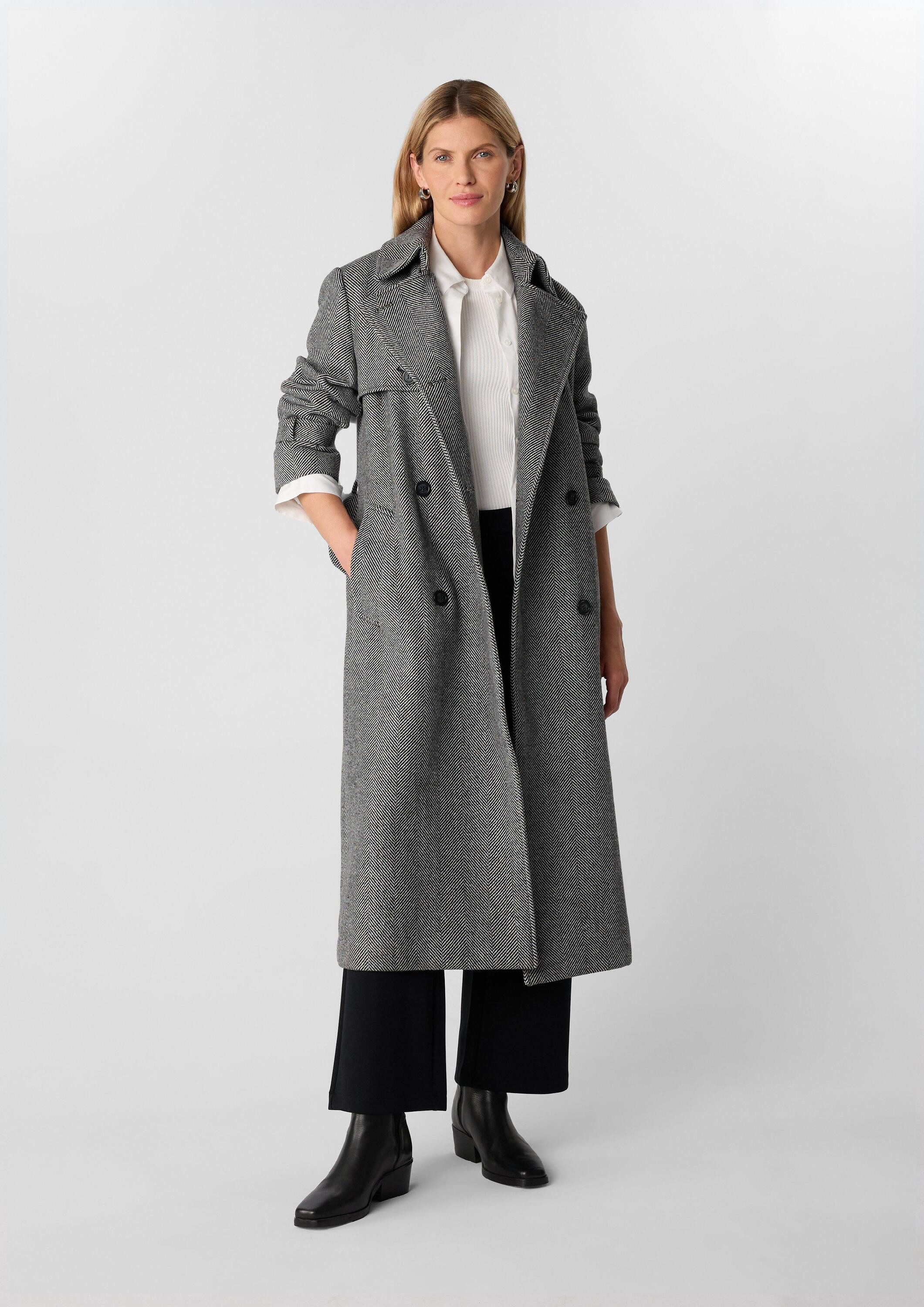 comma Funktionsmantel Outdoor-Mantel Eleganter Trenchcoat aus Wollmix mit F günstig online kaufen