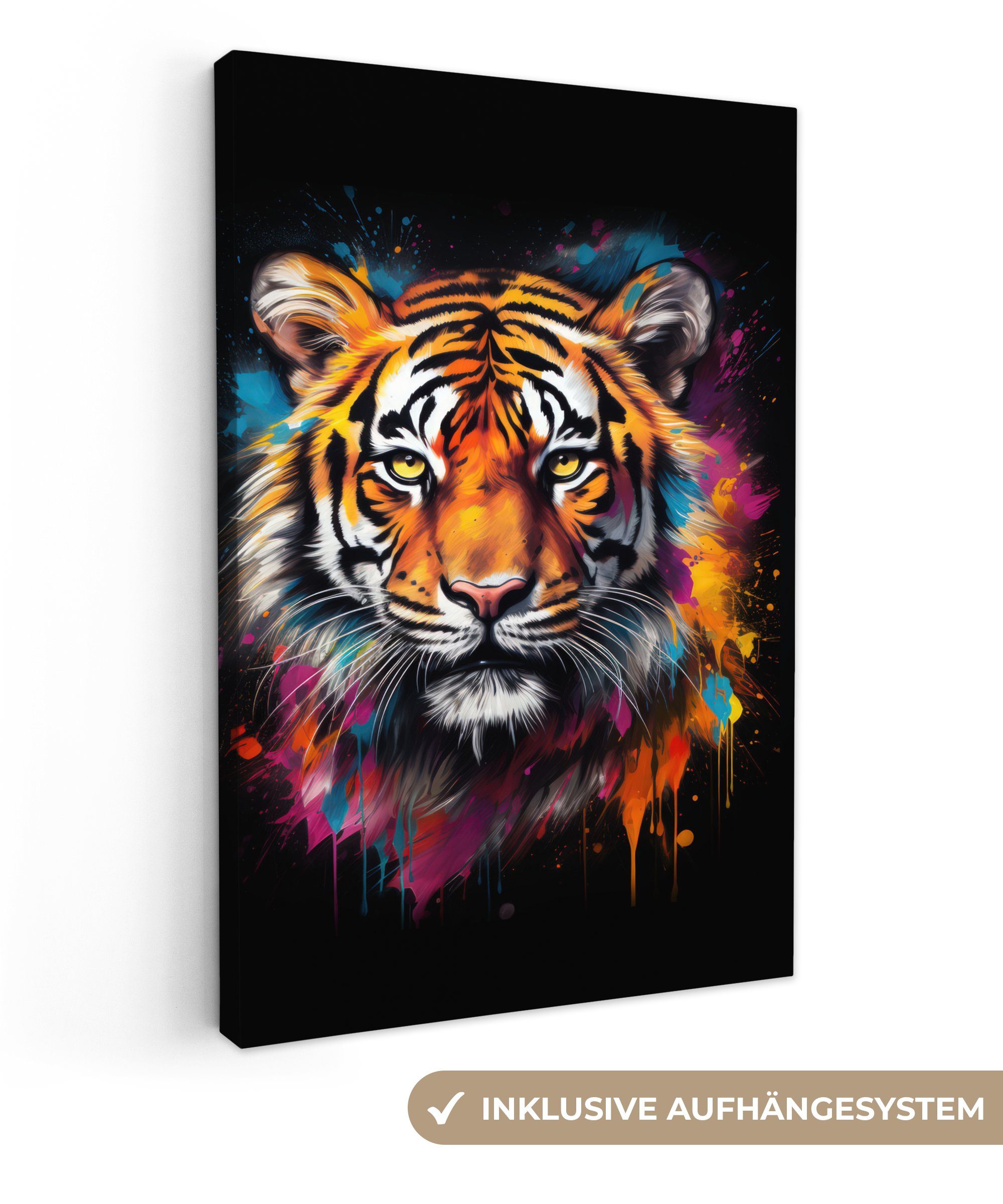 OneMillionCanvasses® Leinwandbild Tiger - Graffiti - günstig online kaufen