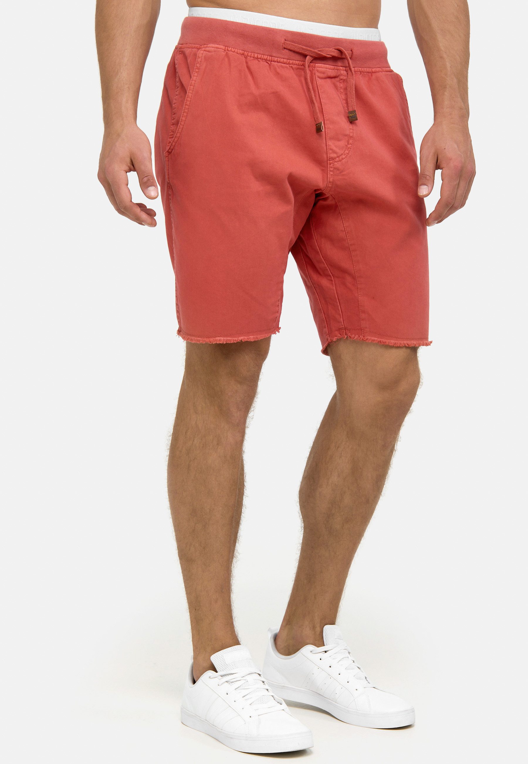 Indicode Chinoshorts Herren Carver Chino Shorts Herrenshorts mit elastischem Bund und Kordelzug