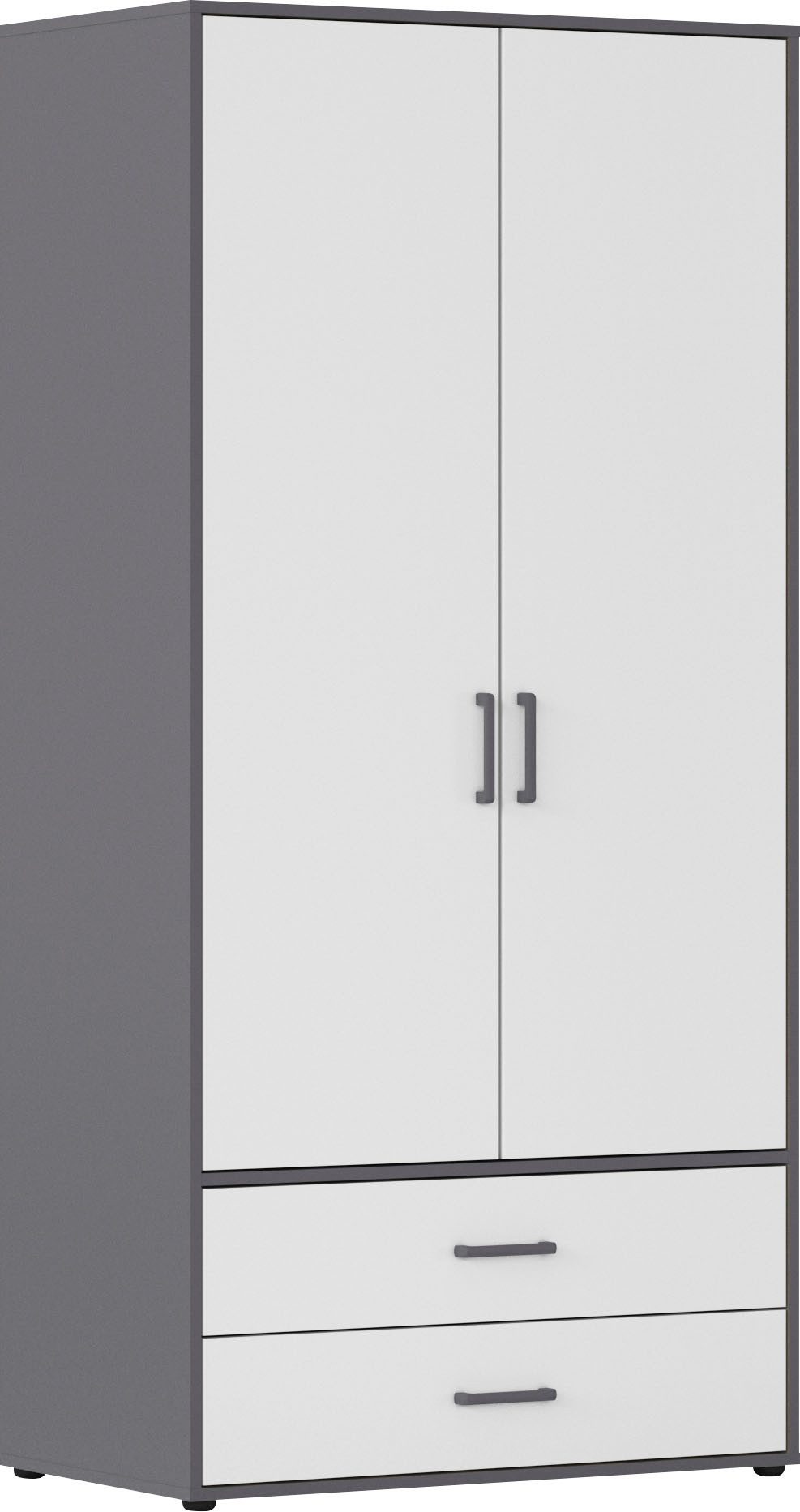 rauch Drehtürenschrank Kleiderschrank Schrank Garderobe Wäscheschrank VOYAGER (in 3 verschiedenen Ausstattungen BASIC/CLASSIC/PREMIUM) mit 2 modernen Griffvarianten, mit Außenschubladen MADE IN GERMANY