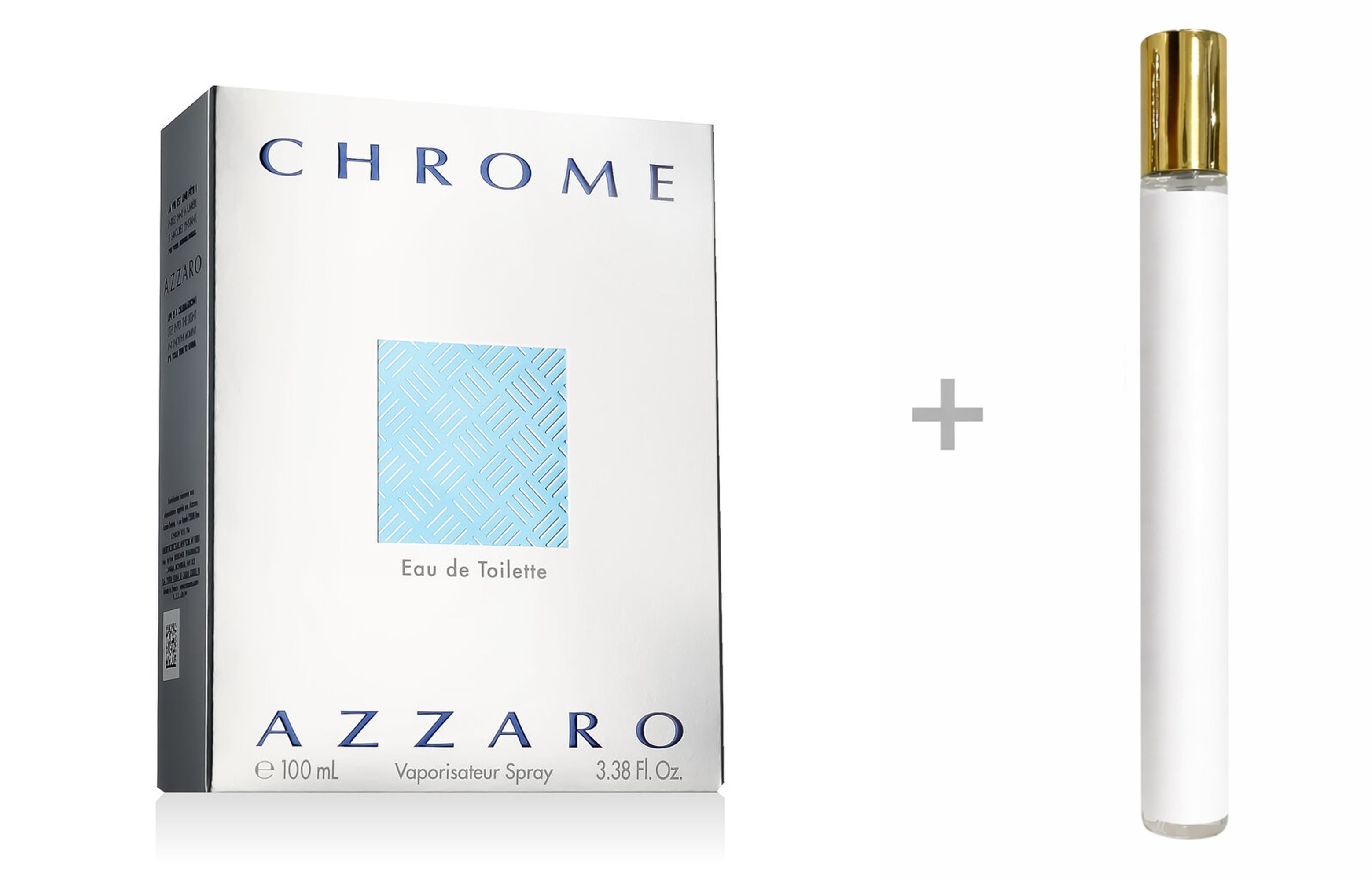 Azzaro Duft-Set CHROME Herren EDT Spray + Reiseduft, AZZARO, Herrentoilette, Glasflakon, Toilette, Herrenduft
