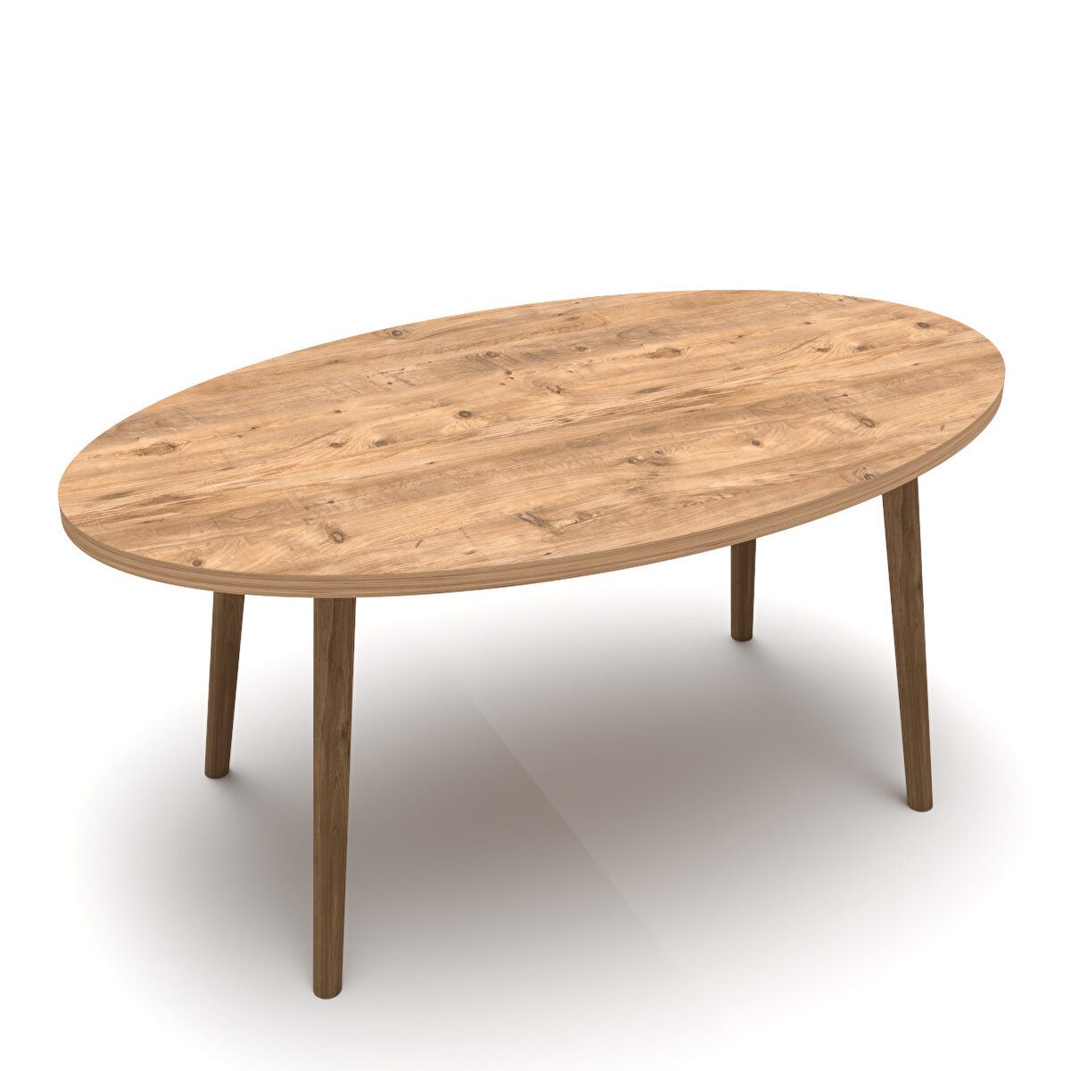 en.casa Couchtisch, oval, gedrechselte Holzbeine 89322087
