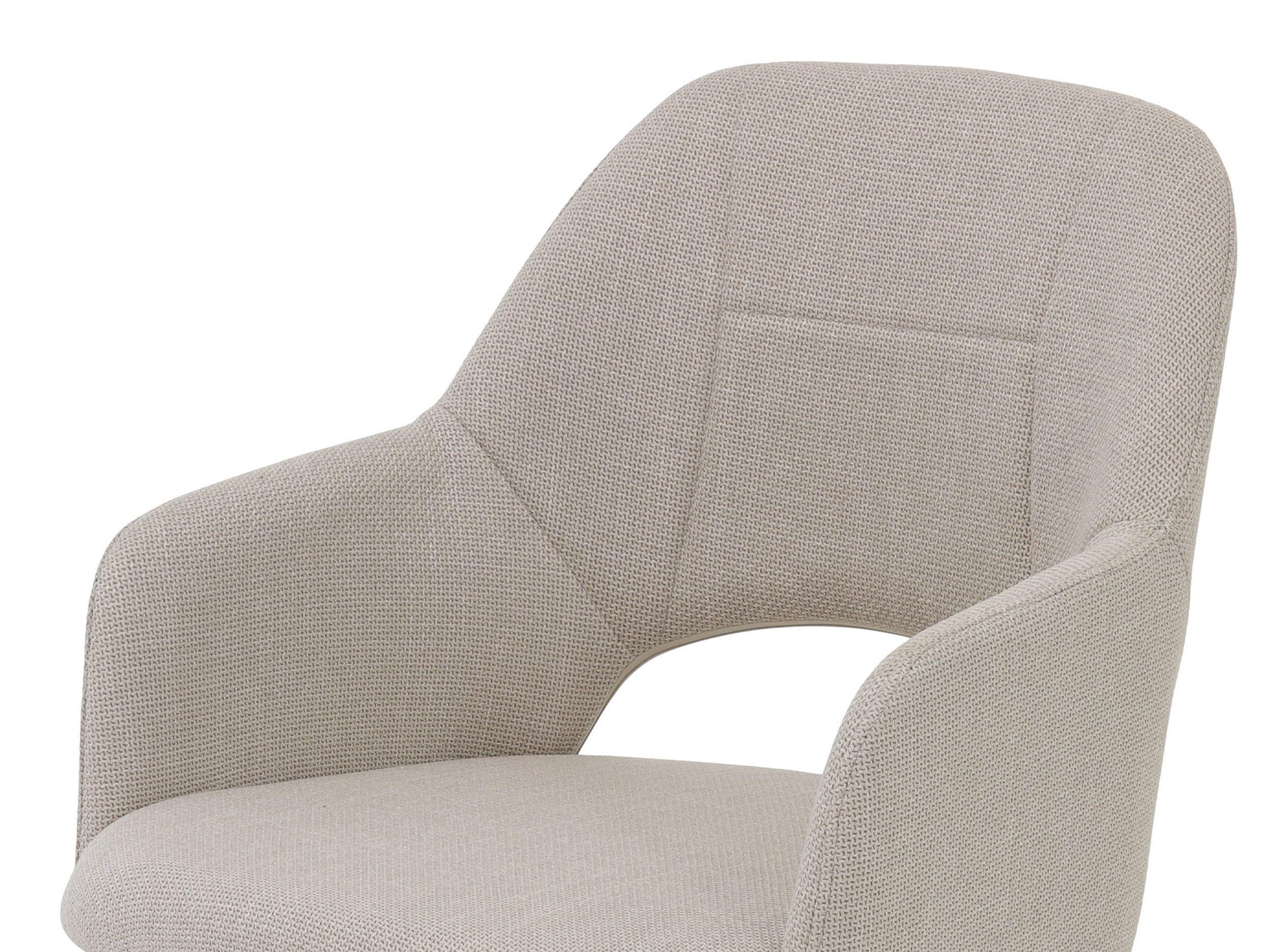 Massivart® Polsterstuhl 360 Grad drehbar, Esszimmerstuhl mit Armlehnen, Webstoff, »STADE«, Gestell Buche massiv unbehandelt • Sitz fest gepolstert • BOHO Stil – Bild 5 von 5