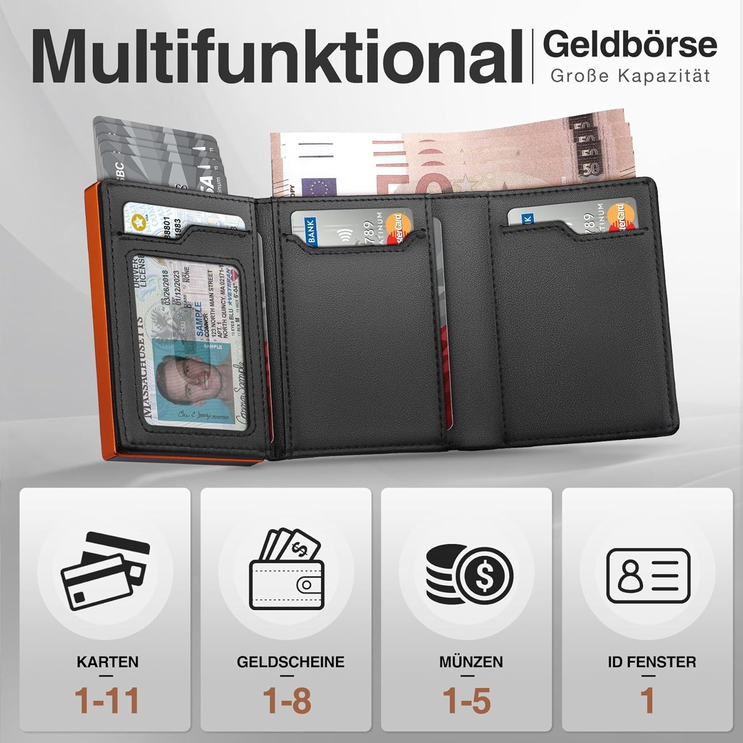 TEEHON Geldbörse Geldbeutel Herren - Portmonee Herren mit Münzfach (Slim Wa günstig online kaufen