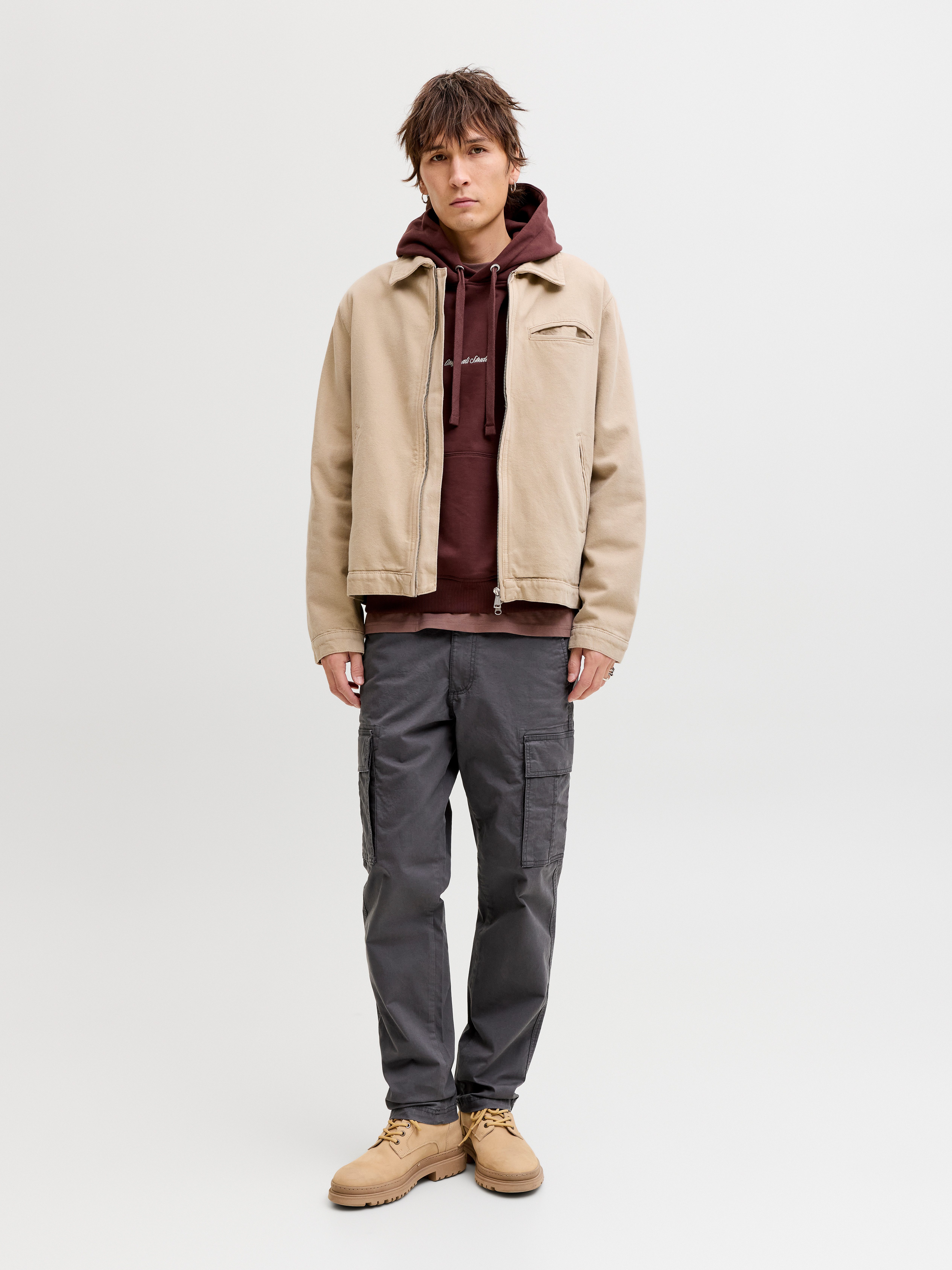 Jack & Jones Cargohose JPSTKANE FRANK CARGO NOOS Baumwollmischung, locker geschnitten