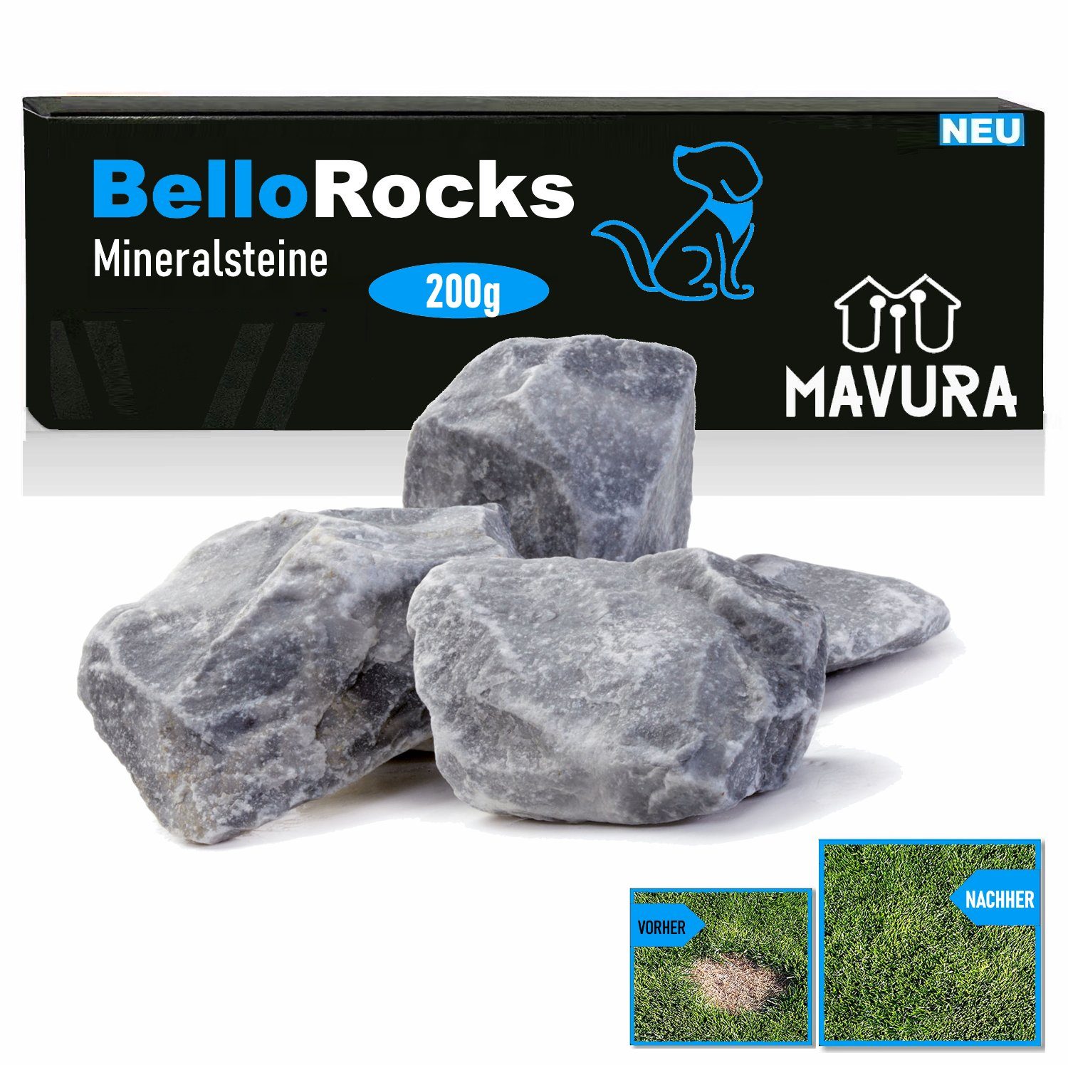 MAVURA Stein BelloRocks NaturSteine Mineralsteine gegen Urinflecken