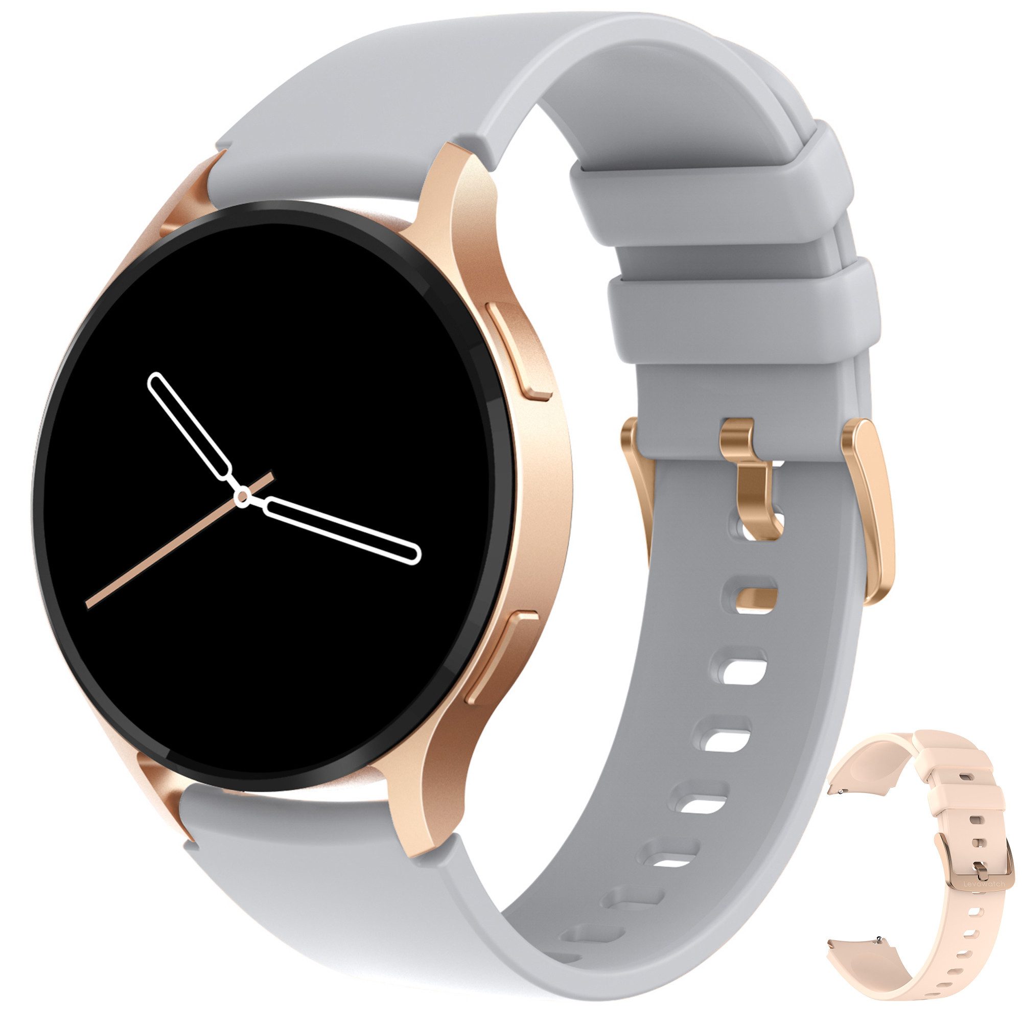 EDGY Damen Smartwatch, AMOLED Always-On, KI Steuerung, Fitness Tracker Smartwatch