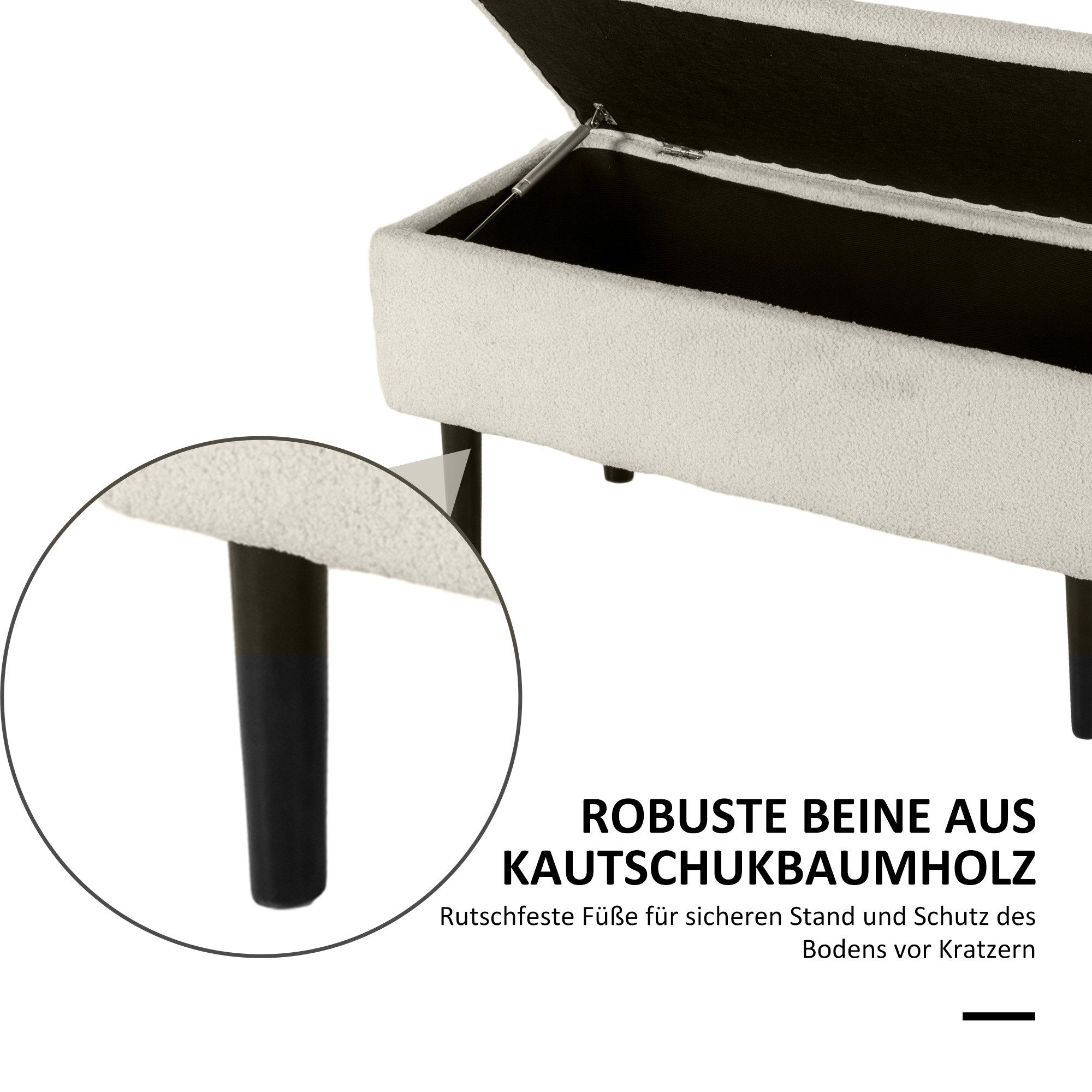 Sitzbank Mit Stauraum, 43×112×43cm Sitzhocker, Po Produktbild-Vorschau 5