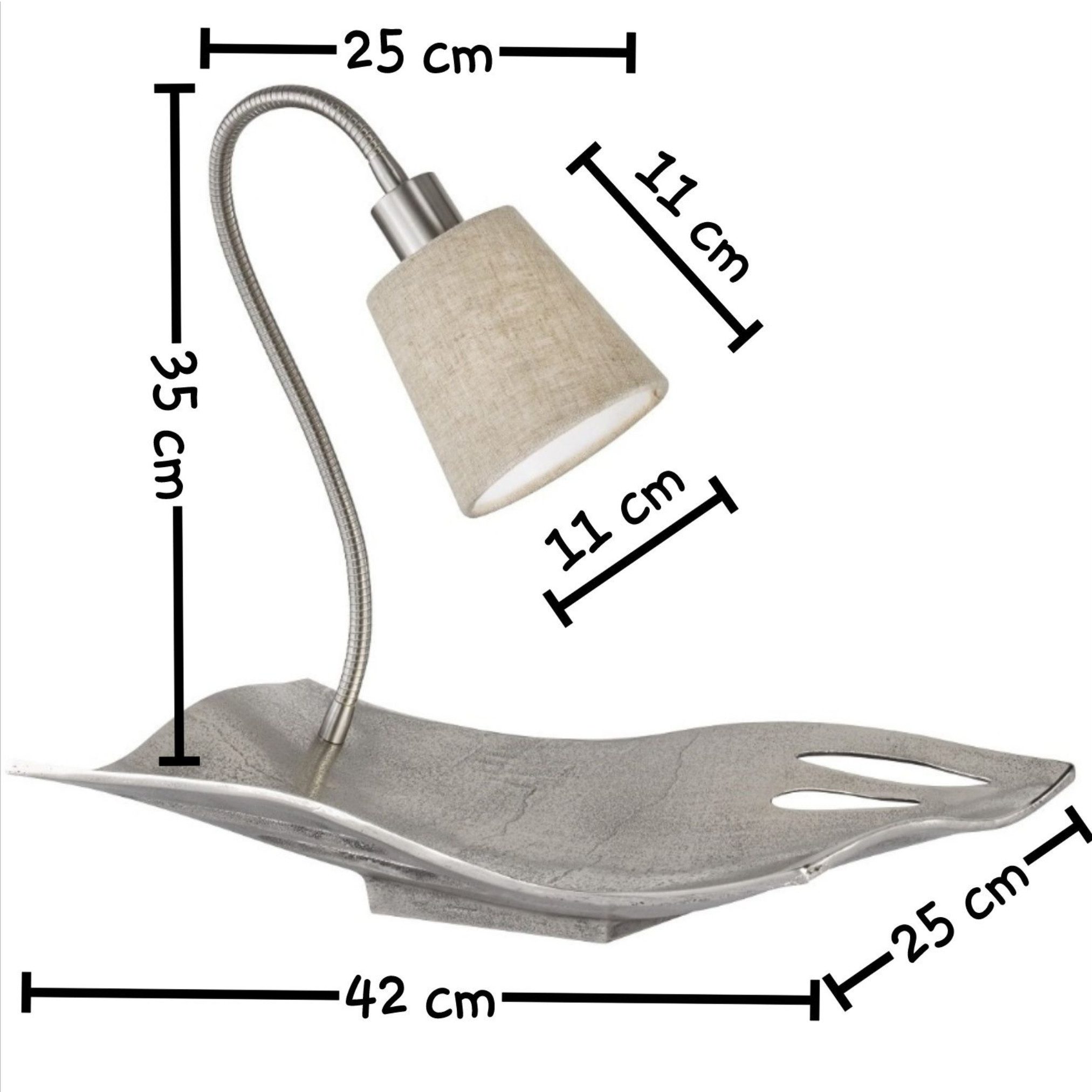 Lichthandel Hoch Obstschale modern LED Tischlampe Tischleuchte Stoffschirm Schüssel Obstkorb