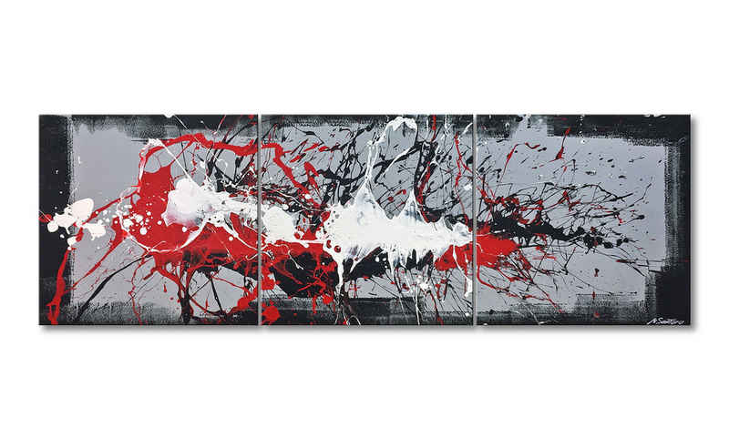 WandbilderXXL XXL-Wandbild Vibrations 210 x 70 cm, Abstraktes Gemälde, handgemaltes Unikat