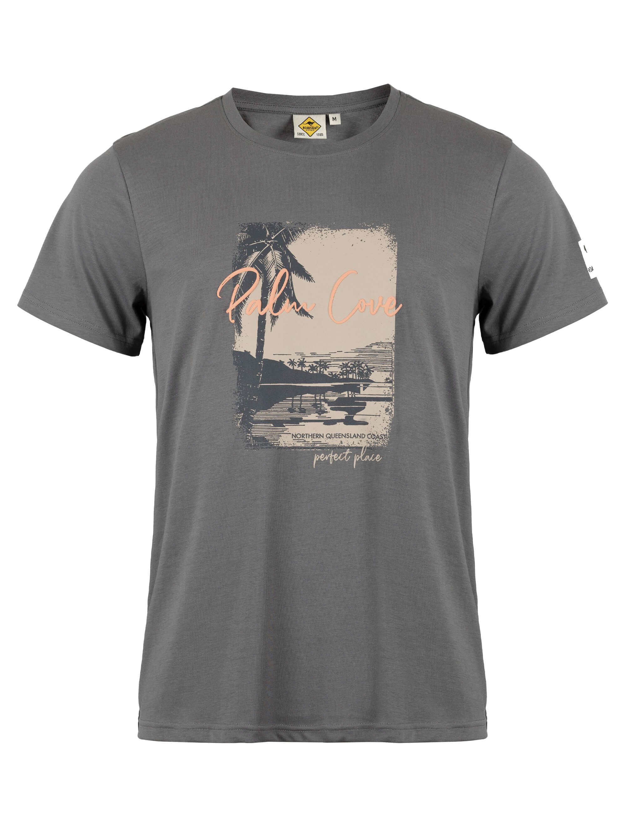 ROADSIGN australia T-Shirt Palm Dusk (1, 1-tlg., 1) mit Palm-Motiv & Rundhalsausschnitt, aus 100% Baumwolle