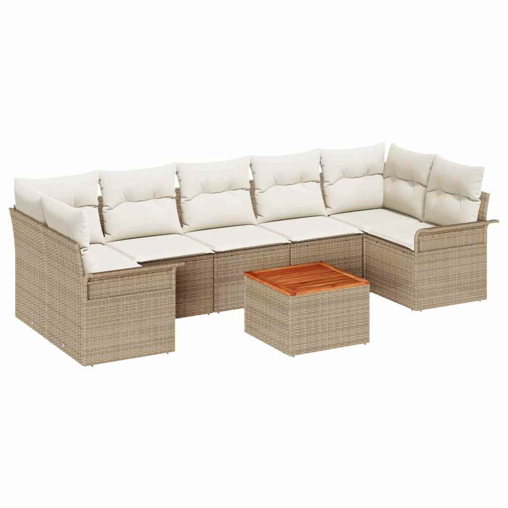 vidaXL Loungesofa Garten-Sofa-Set 8 pcs Beige und Creme 55 x 55 x 37 cm, 8 Teile