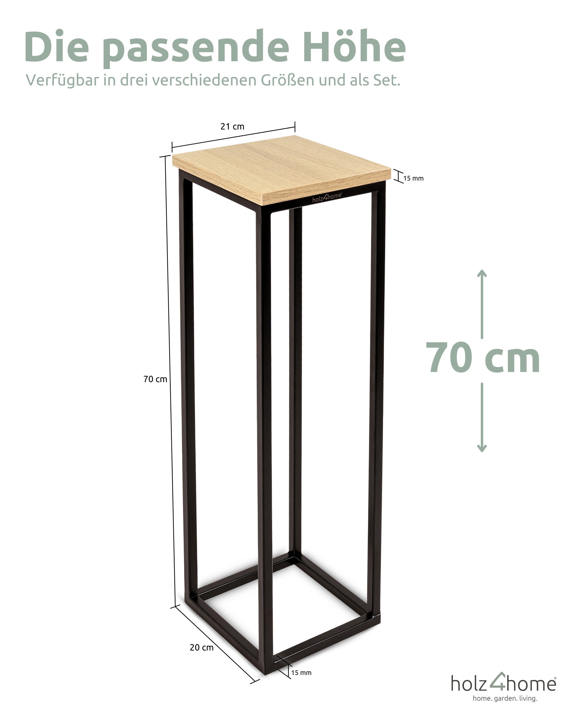 holz4home® Blumenständer Dekoständer MDF Sonoma Eiche mit Metallgestell – Bild 5 von 5