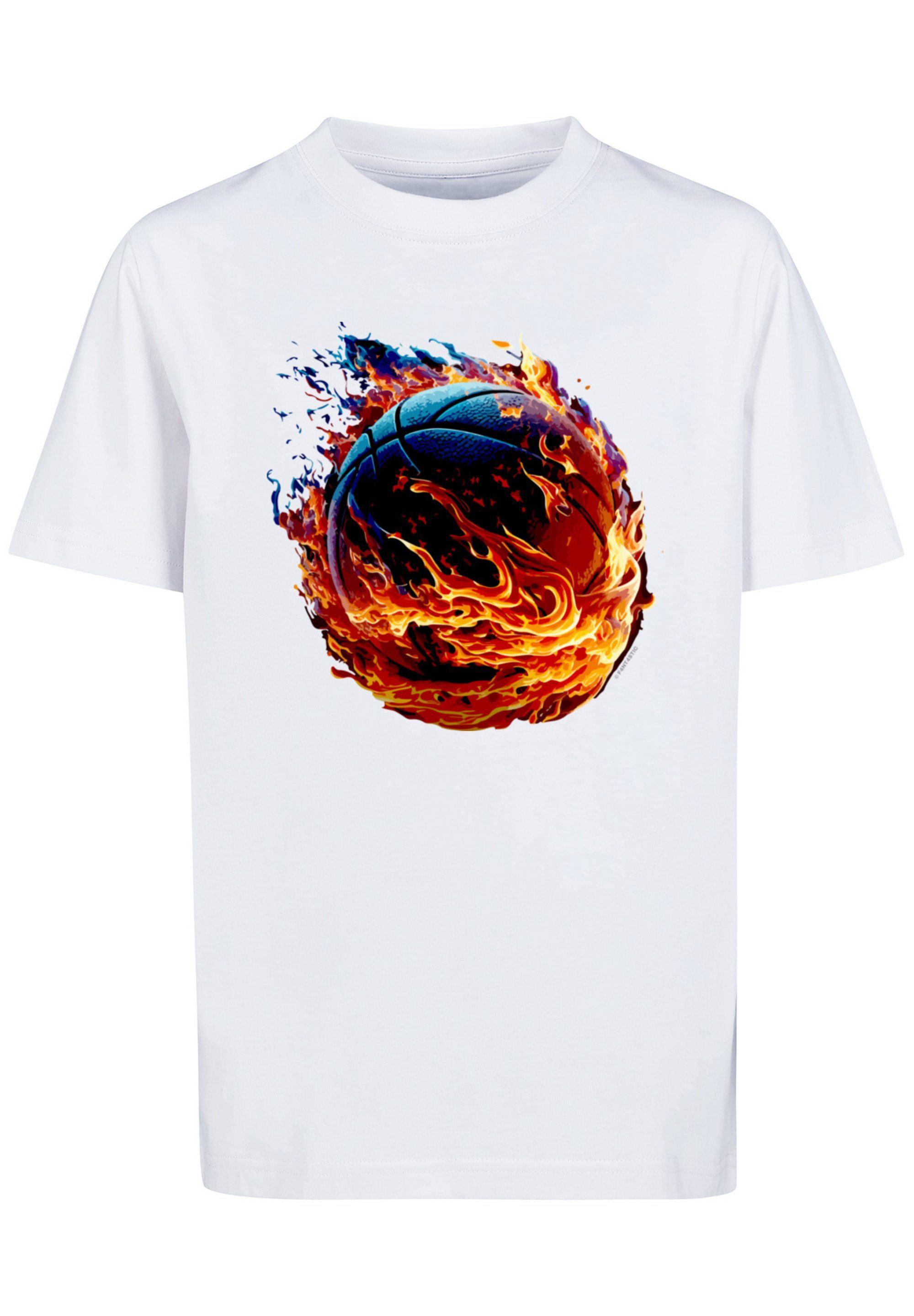 F4NT4STIC T-Shirt Basketball On Print weiß Sport Fire UNISEX