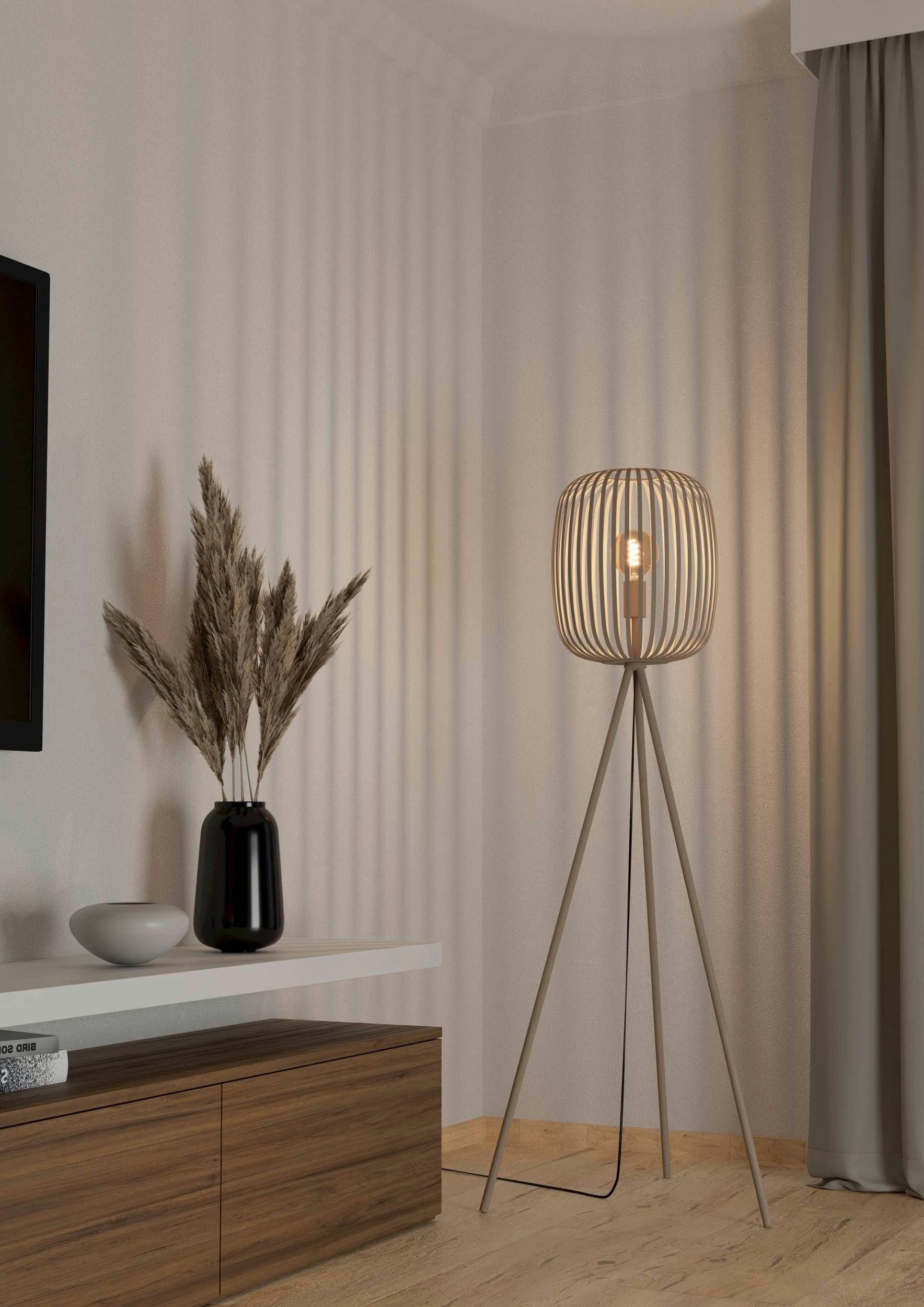 EGLO Stehlampe Stehleuchte ROMAZZINA, exkl. E27, Stahl, Stehlampe, Ein-/Aus günstig online kaufen