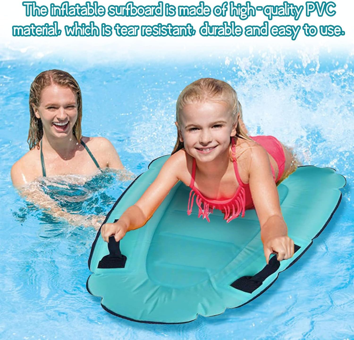 FELIXLEO Inflatable SUP-Board Aufblasbares Bodyboard Kinder Erwachsene Pool Schwimmhilfe Tragbar., (1 tlg) – Bild 4 von 5