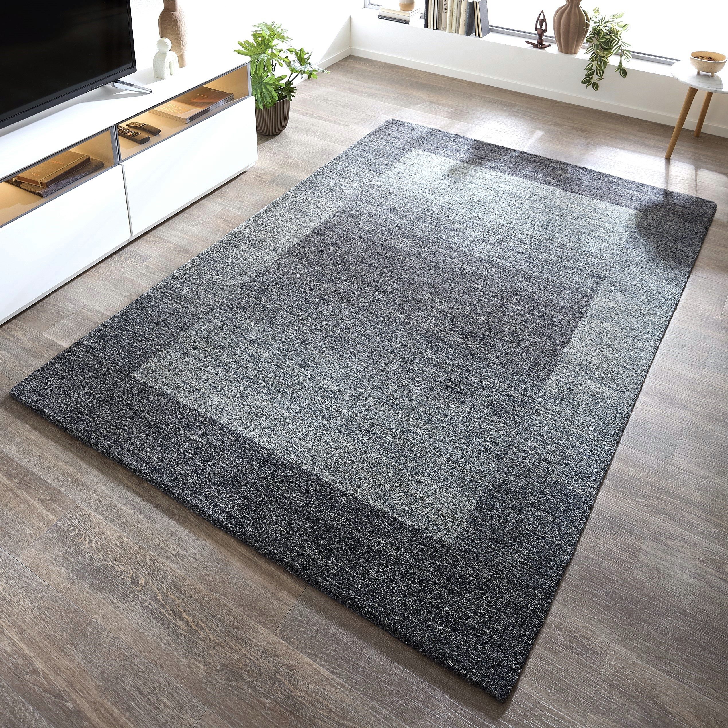 THEKO Wollteppich Gabbeh Super, Handweb, auch als Läufer erhältlich reine Wolle, rechteckig, Höhe: 9 mm, Schlafzimmer, Wohnzimmer, Esszimmer, auch als Bettumrandung