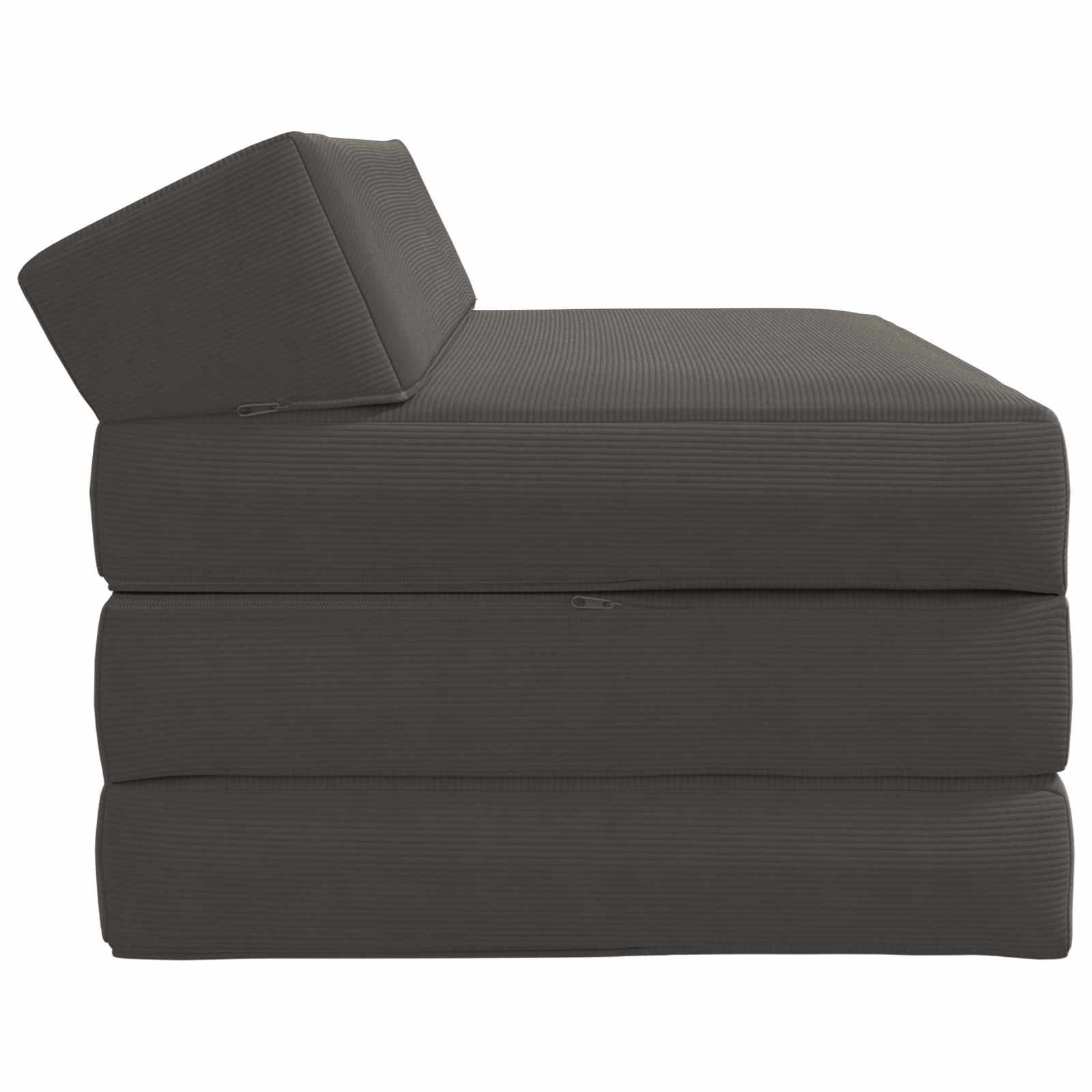 vidaXL Bett Klappsofa Bett Dunkelgrau 120 x 60 x 49 cm Stoff (1-tlg)