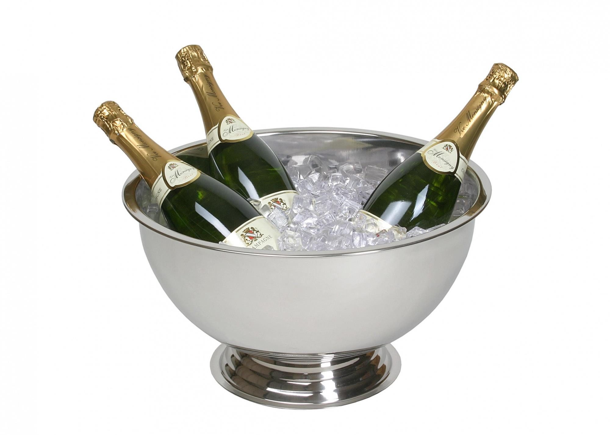 Fuchs Gastronomiebedarf Schale Sekt & Champagnerschale Edelstahl BOWL Aussen Glänzend innen gebürstet