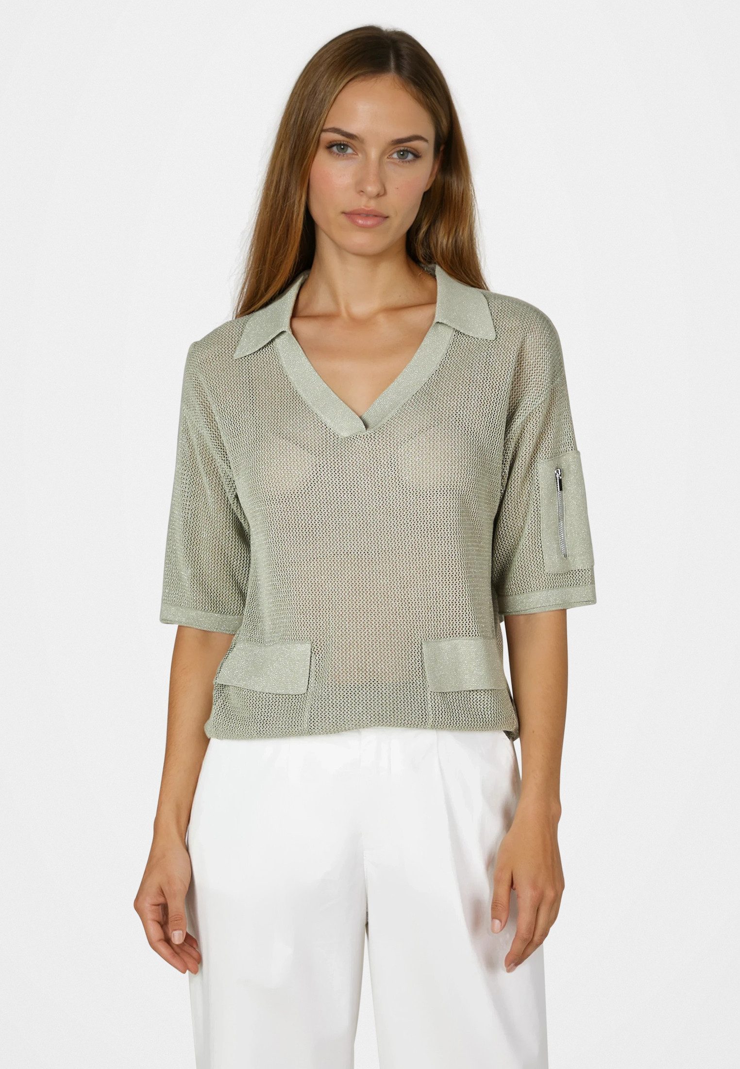 MARC AUREL Strickpullover aus Sparkling Netzstrick