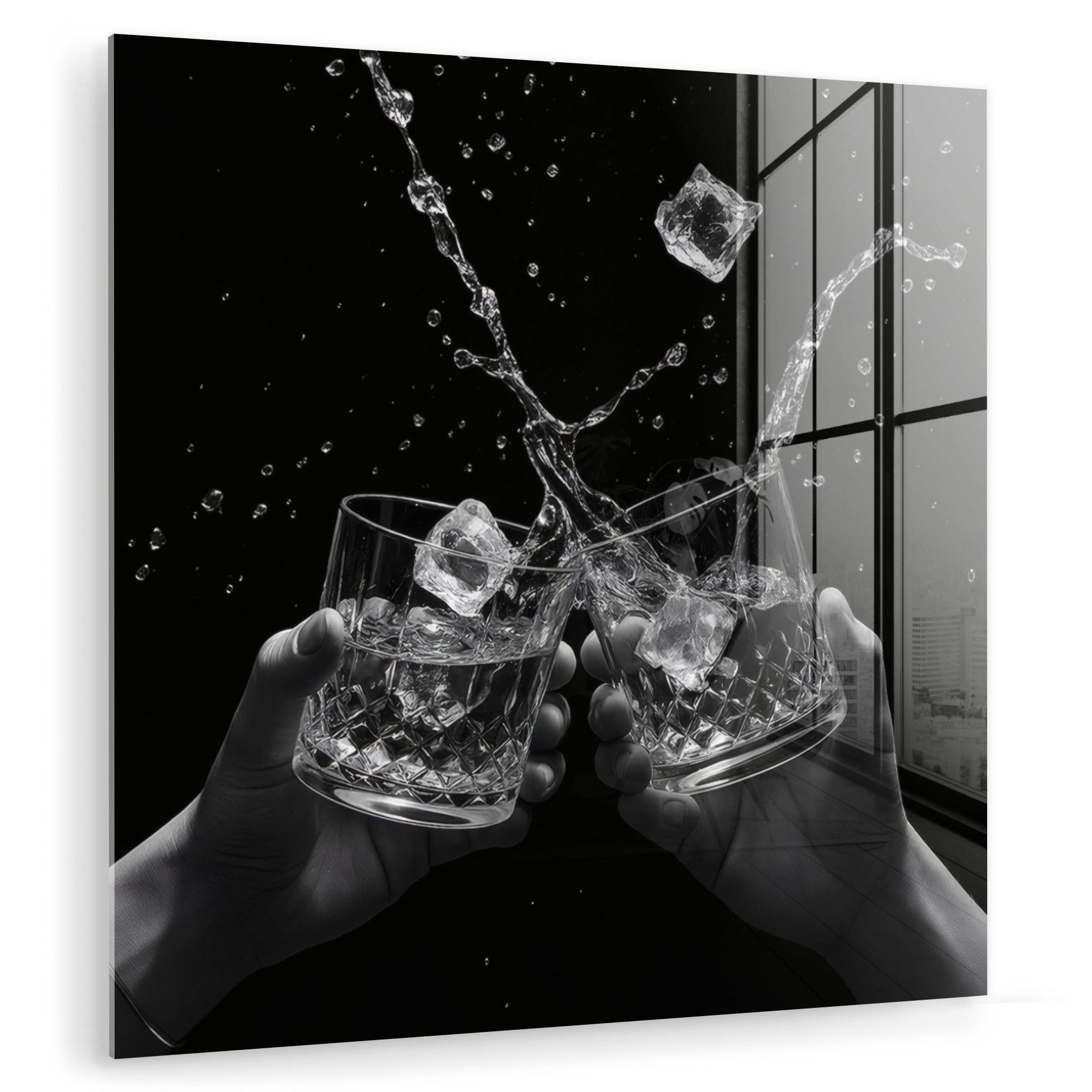 MuchoWow Acrylglasbild Whicky Gläser - Eis günstig online kaufen