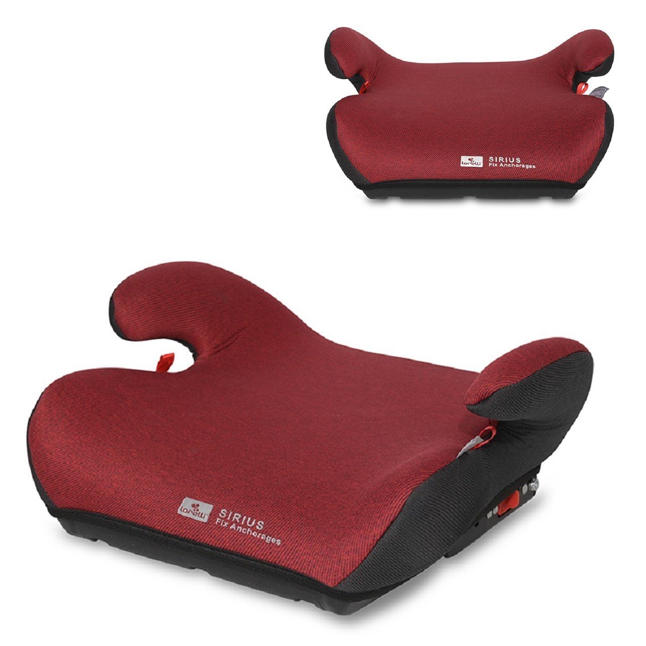 Lorelli Kindersitzerhöhung Bezug Isofix 36 (22 kg, Armlehne Gruppe rot abnehmbar - Sirius Sitzerhöhung 36kg) 3, bis