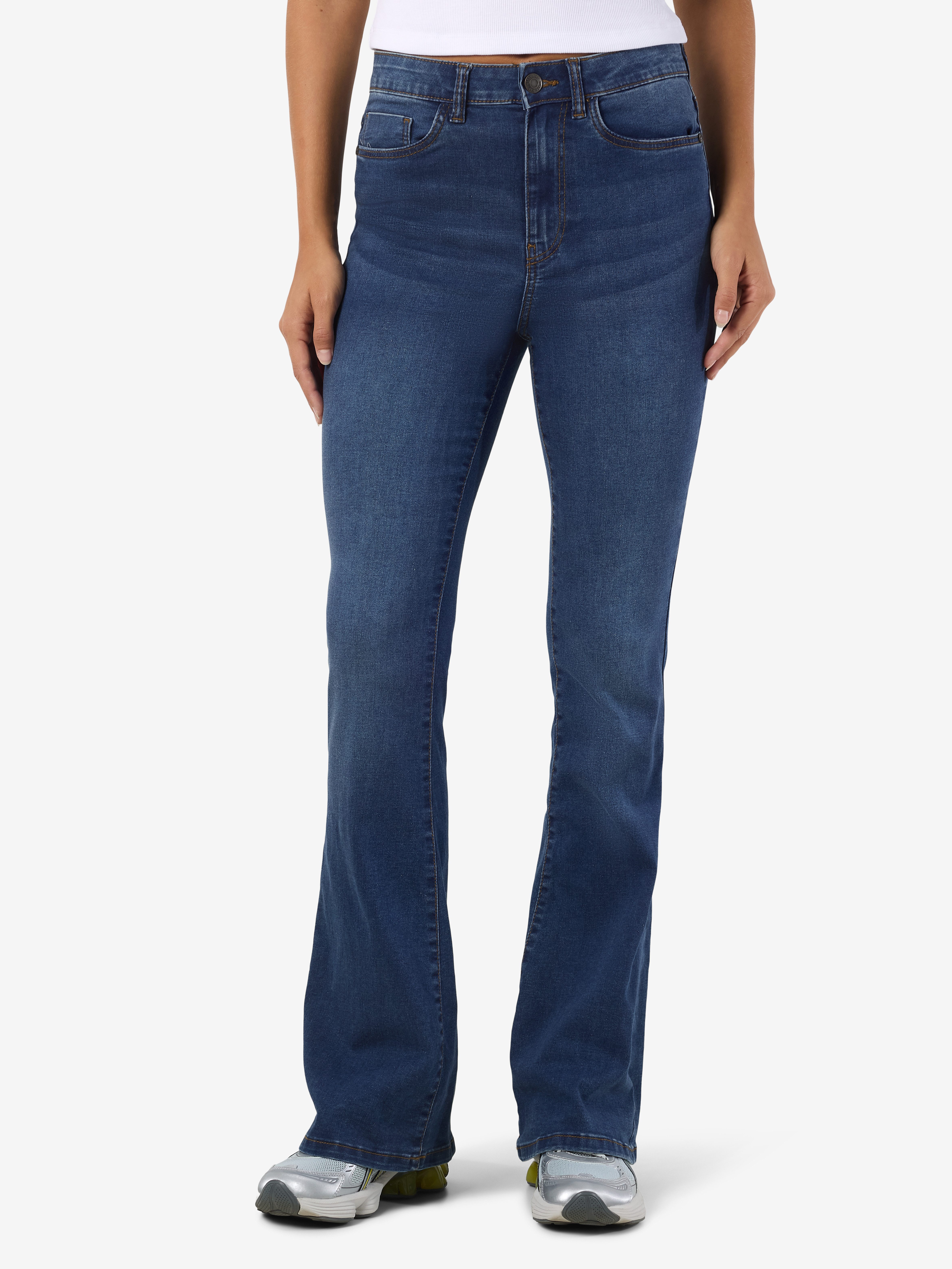 Noisy may High-waist-Jeans NMSALLIE HW FLARE JEAN VI021MB FWD NOOS