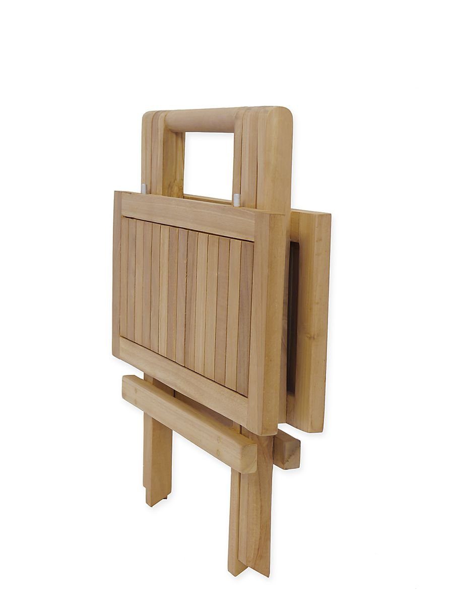 AFG Gartentisch Kleiner Gartentisch Beistelltisch Teakholz klappbar 50x50 cm