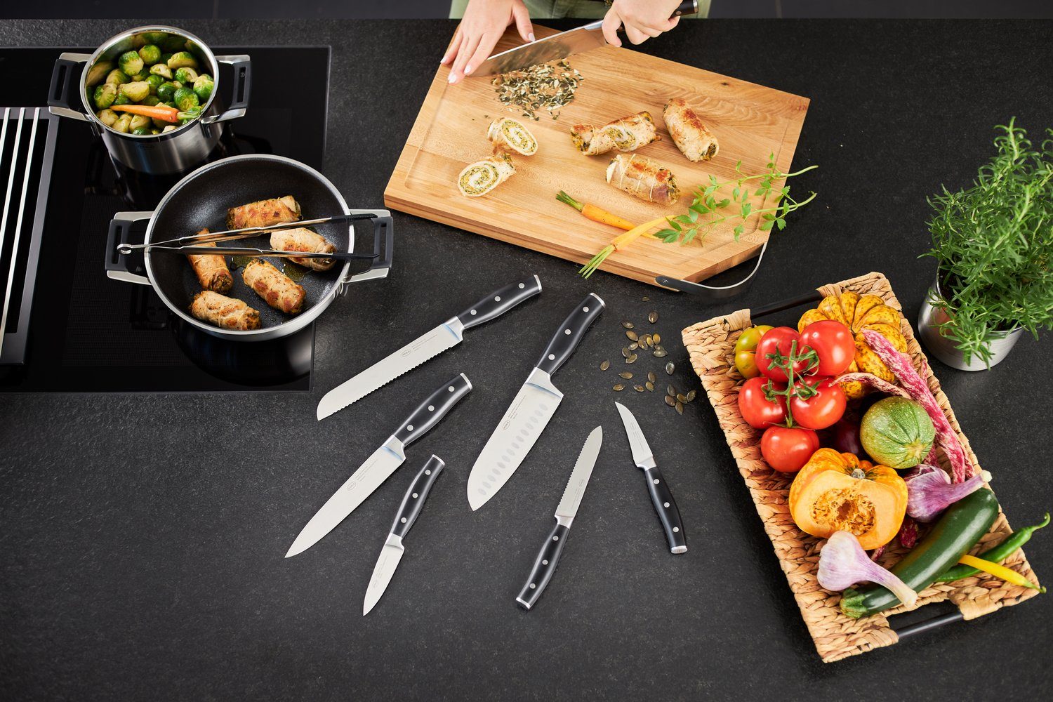 RÖSLE Schälmesser Tradition, Küchenmesser für Obst und Gemüse, Klingenspezialstahl