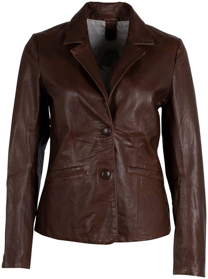 Lederblazer Flecht-Details GWResi Gipsy mit brown RF