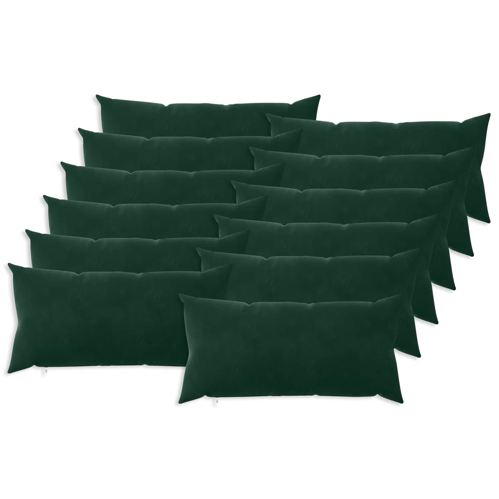 vidaXL Kissenbezug Kissenbezug 12 pcs HEERLEN Dunkelgrün 40 x 80 cm Samt, (12 Stück)