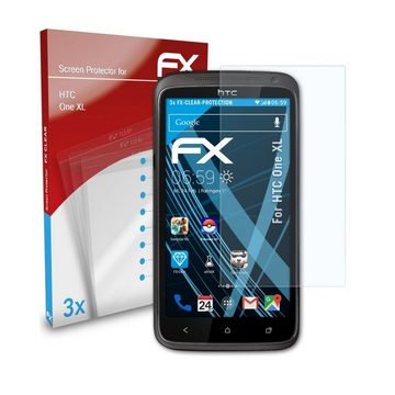 atFoliX Schutzfolie Displayschutz für HTC One XL, (3 Folien), Ultraklar und hartbeschichtet