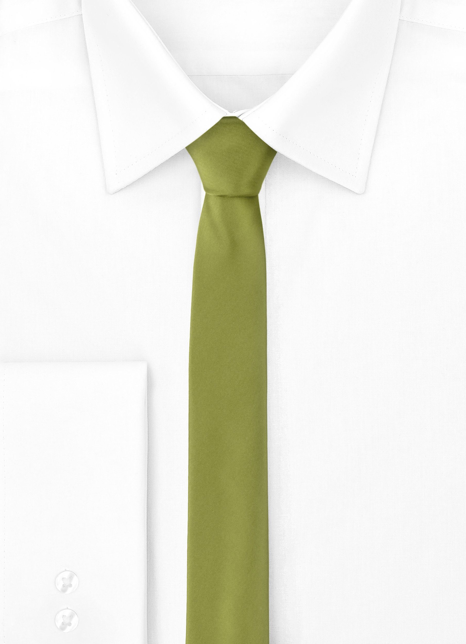 5cm) Herren x (Set, Krawatte (150cm Olive Krawatte 1-St) Schmale SP-5 Ladeheid