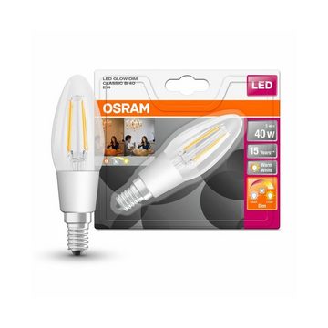 Osram LED-Leuchtmittel Osram LED E14 B40 Kerzenform KLAR 4,5W=40W Warmweiß 2200-2700K DIMMBAR, E14, Warmweß