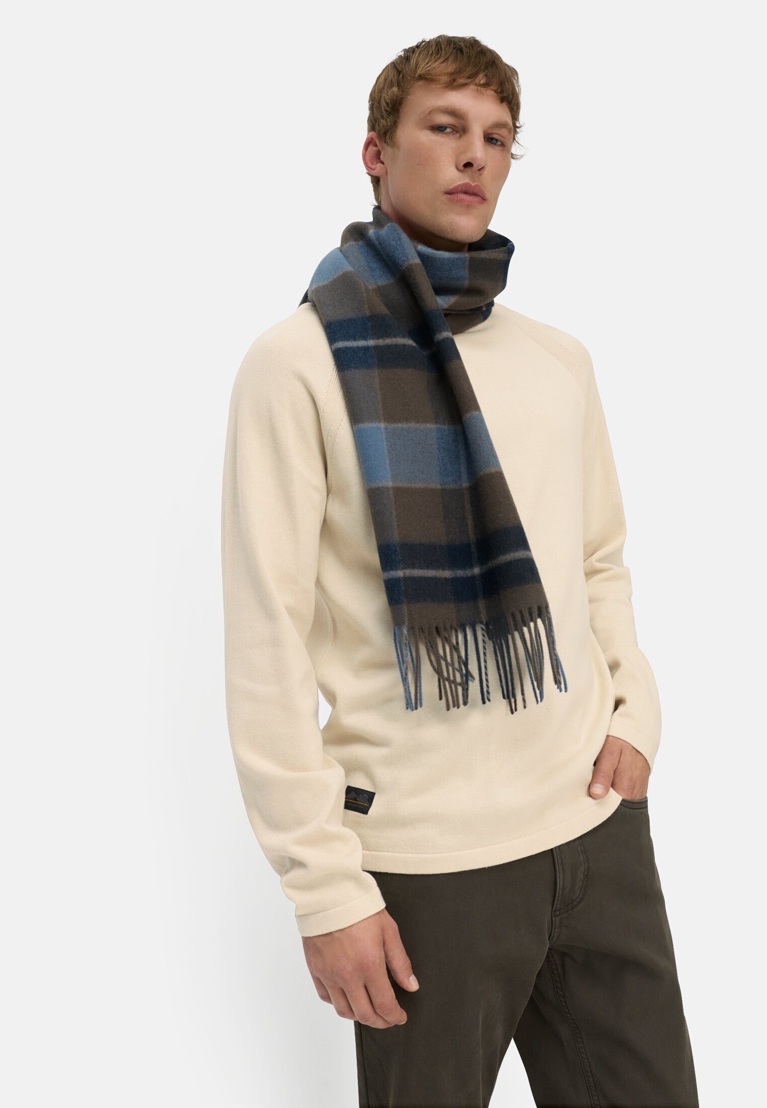 camel active Rollkragenpullover aus reiner Baumwolle Langarm Mit Rollkragen