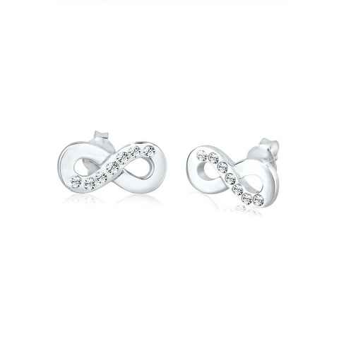 Elli Paar Ohrstecker Infinity Symbol Liebe Kristalle Silber