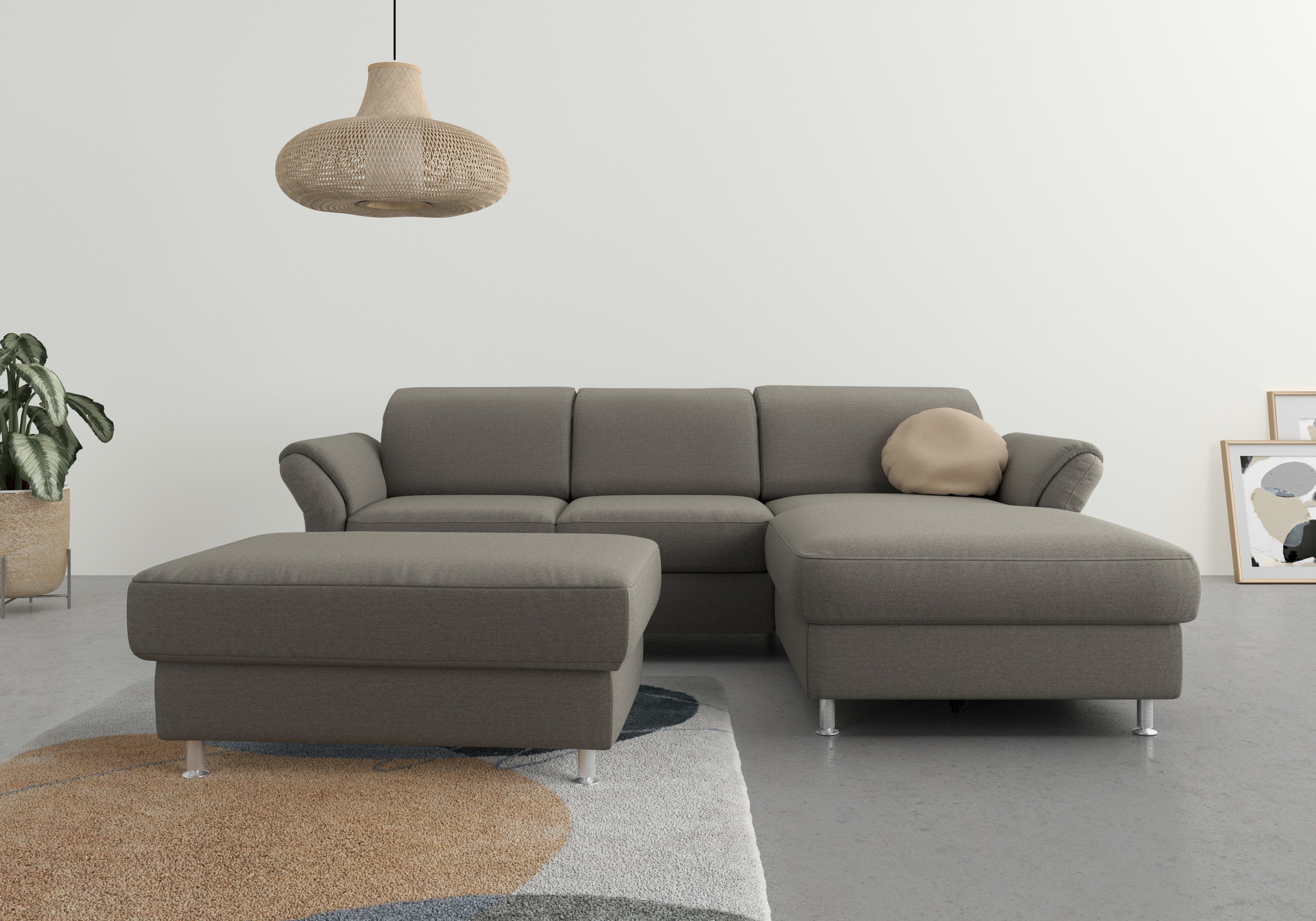 sit&more Ecksofa Apulia, wahlweise Armteilverstellung und Bettkasten Kopf- Bettfunktion, und