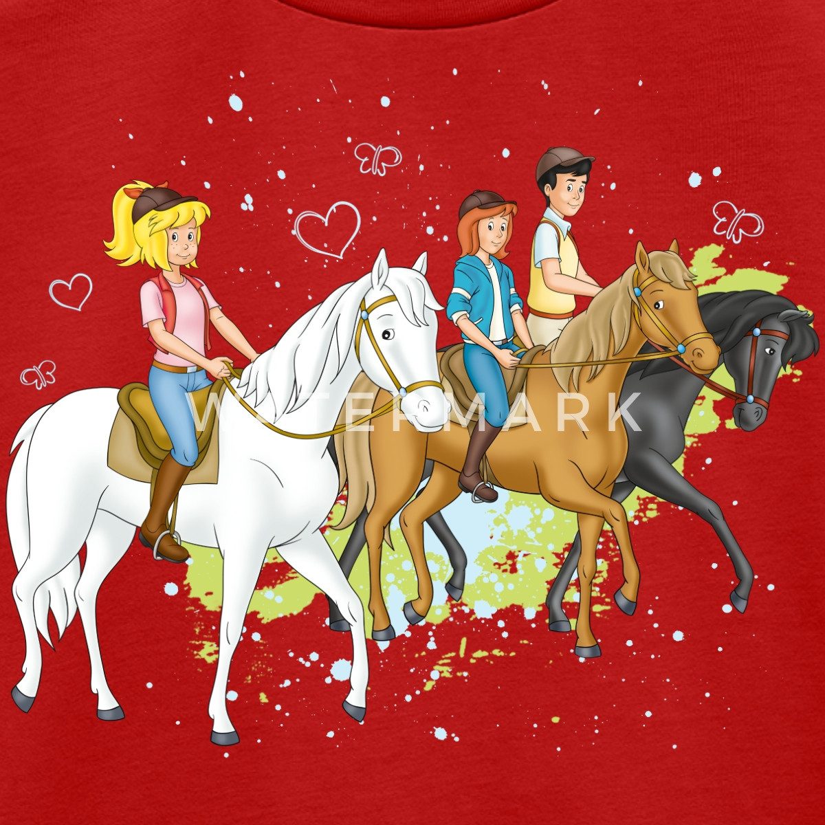 Spreadshirt T-Shirt Bibi Und Tina Ausritt Mit Alexander Falkenstein Kinder Premium T-Shirt (1-tlg)