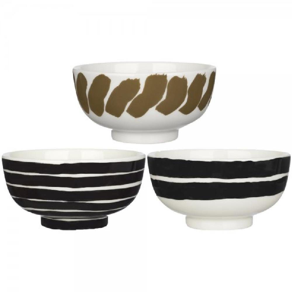 Marimekko Schüssel Schalen-Set Hyräily White-Wet Sand-Black (3-teilig)