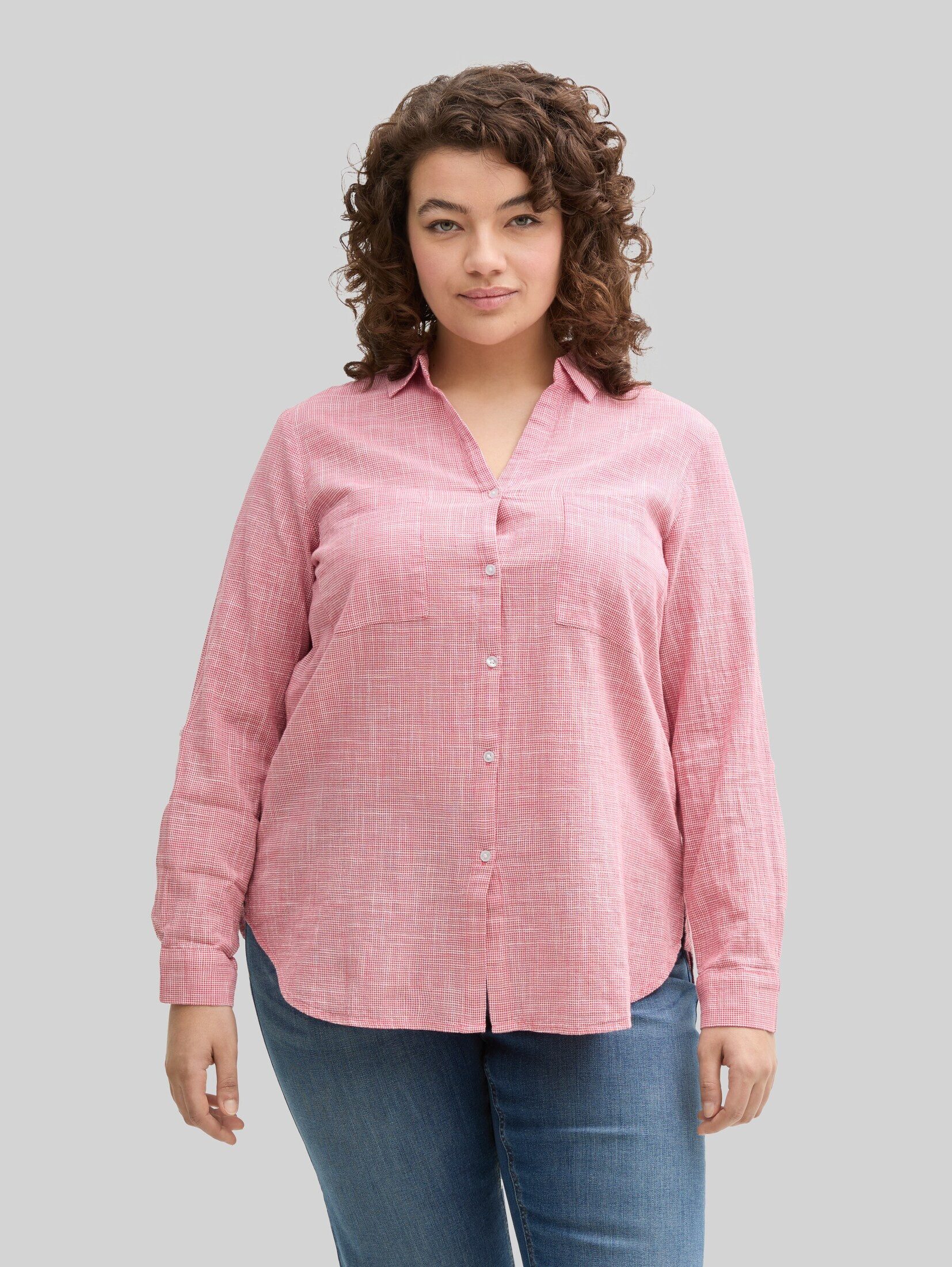 TOM TAILOR PLUS Langarmbluse Blusen & Shirts Plus Size - Bluse mit Brusttaschen