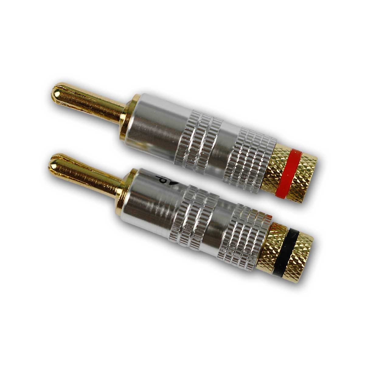 Dynavox Rundstecker 4er Set Bananenstecker mit Spreizfixierung, gerade