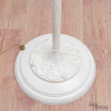 Licht-Erlebnisse Stehlampe DALILA, ohne Leuchtmittel, Stehleuchte Shabby Chic Messing Premium E14 bis 40W Floral Wohnzimmer